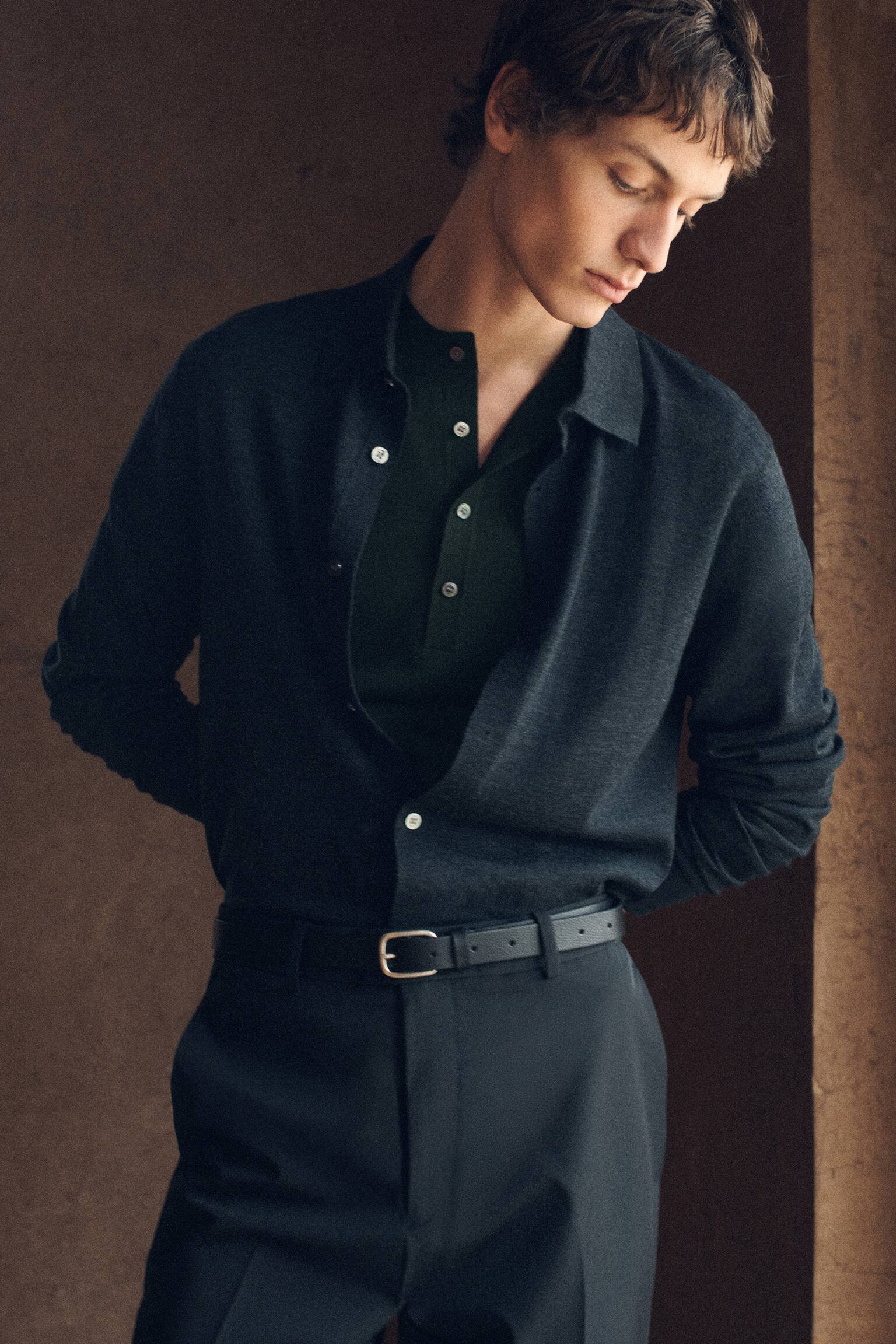 HAUT HENLEY SLIM EN LAINE MÉRINOS - VERT FONCÉ/NOIR - 8