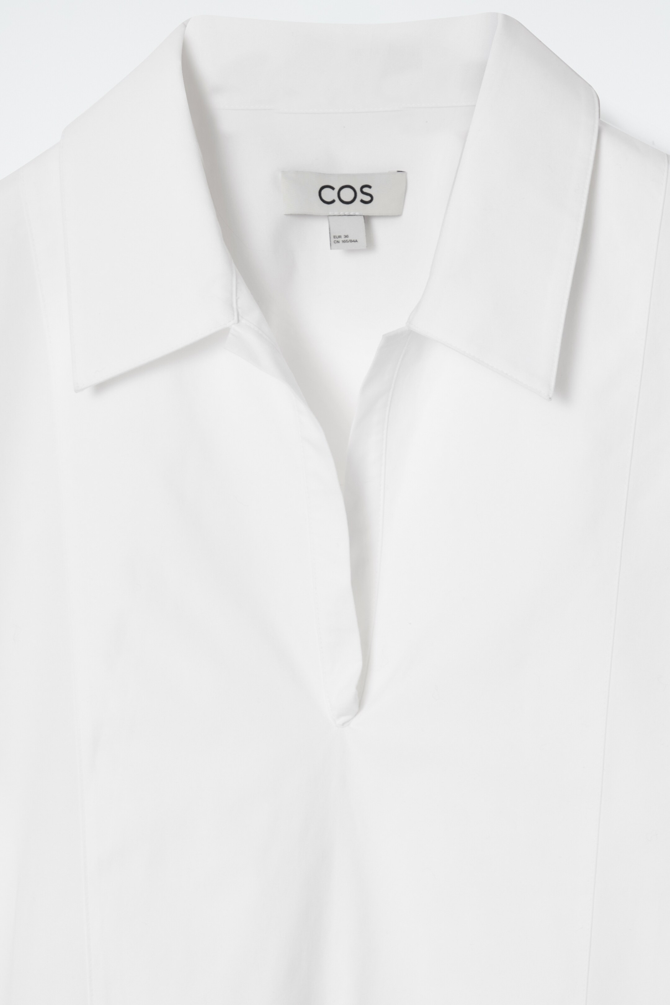 Ingrandisci l'immagine: RELAXED BIB-COLLAR POPLIN SHIRT - WHITE - DONNA | H&M CH 2