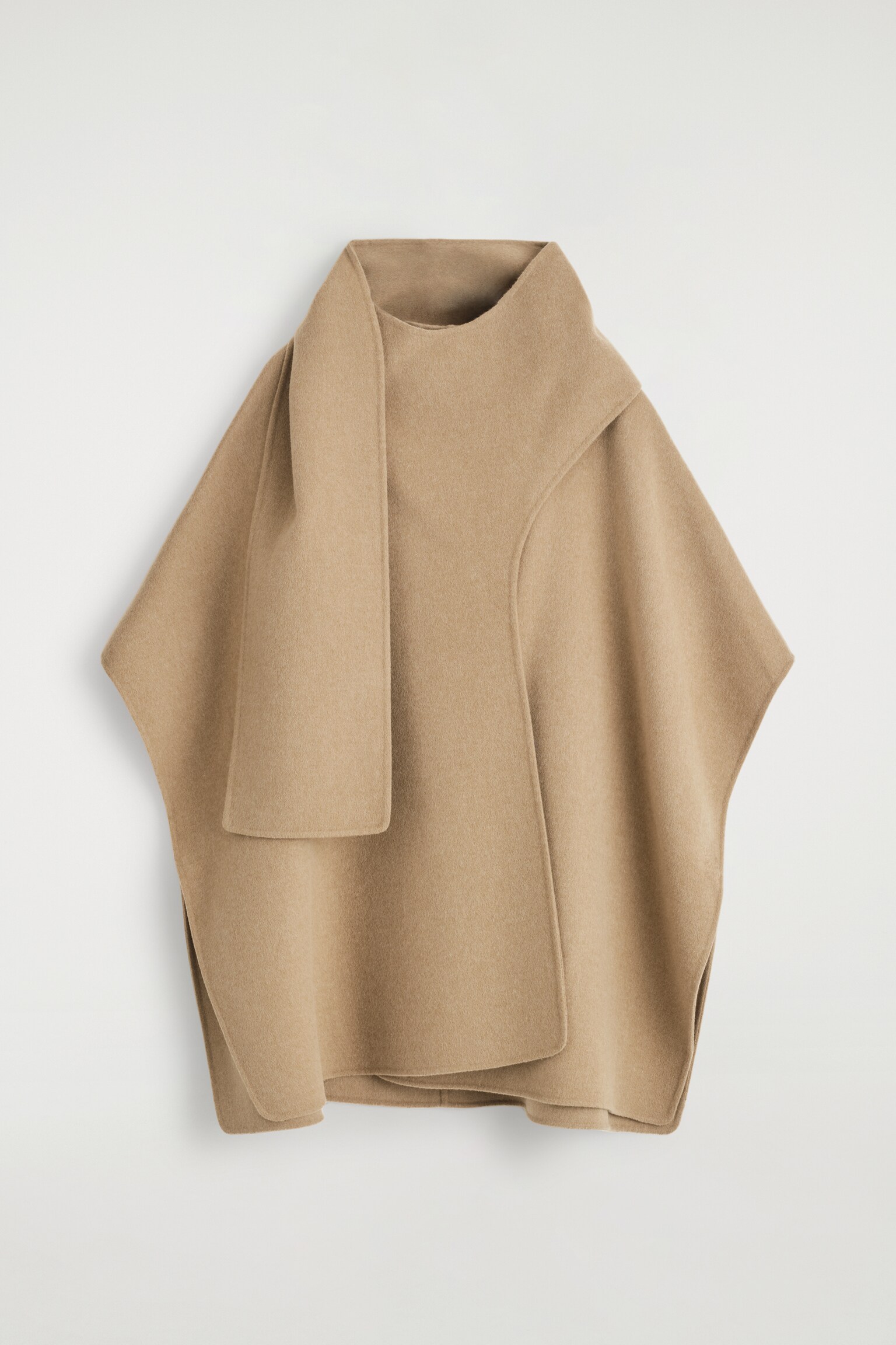 CAPE ÉCHARPE EN LAINE DOUBLE FACE - BEIGE/BRUN FONCÉ/NOIR - 2