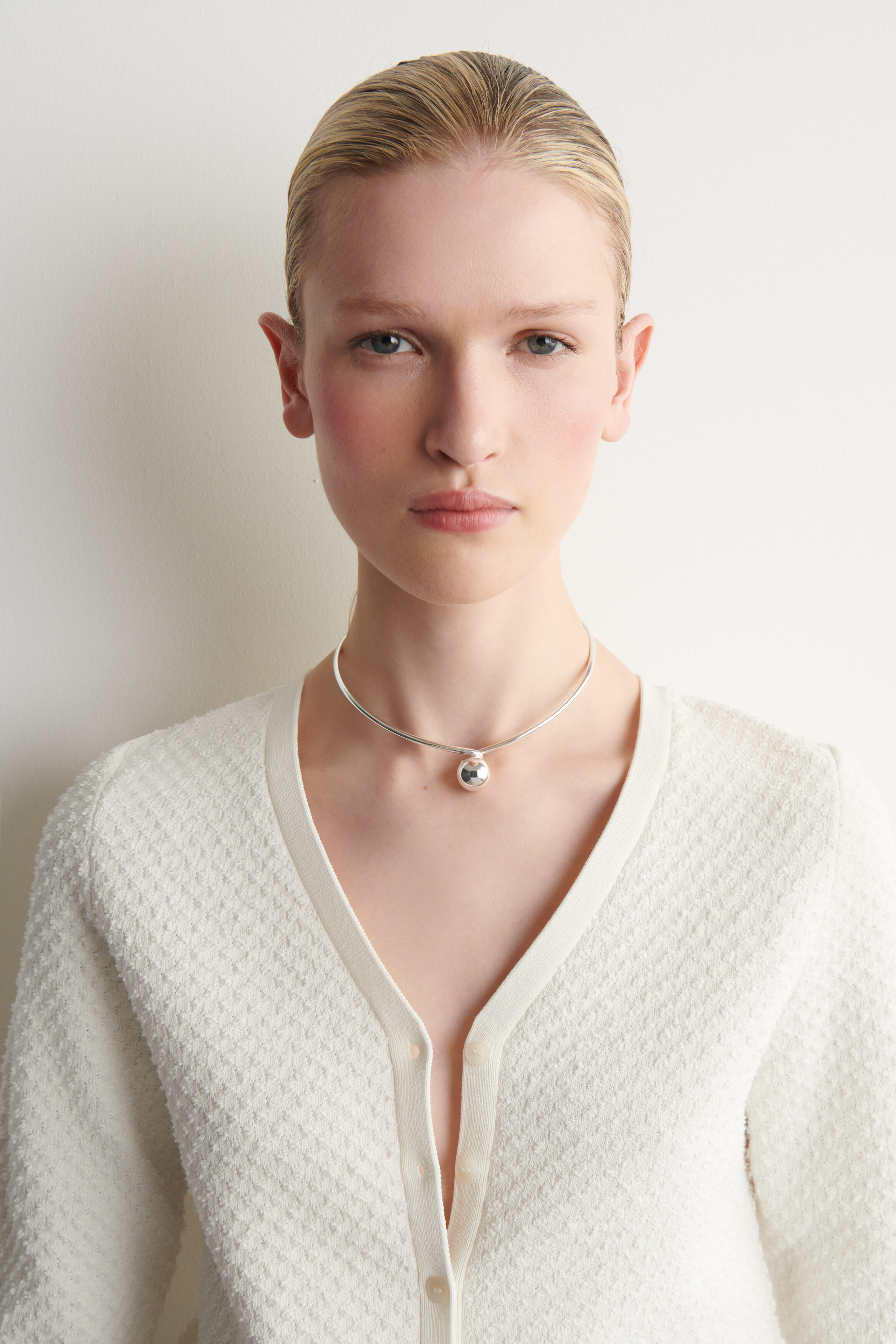 JACQUARD-KNIT CARDIGAN - CREAM | COS US