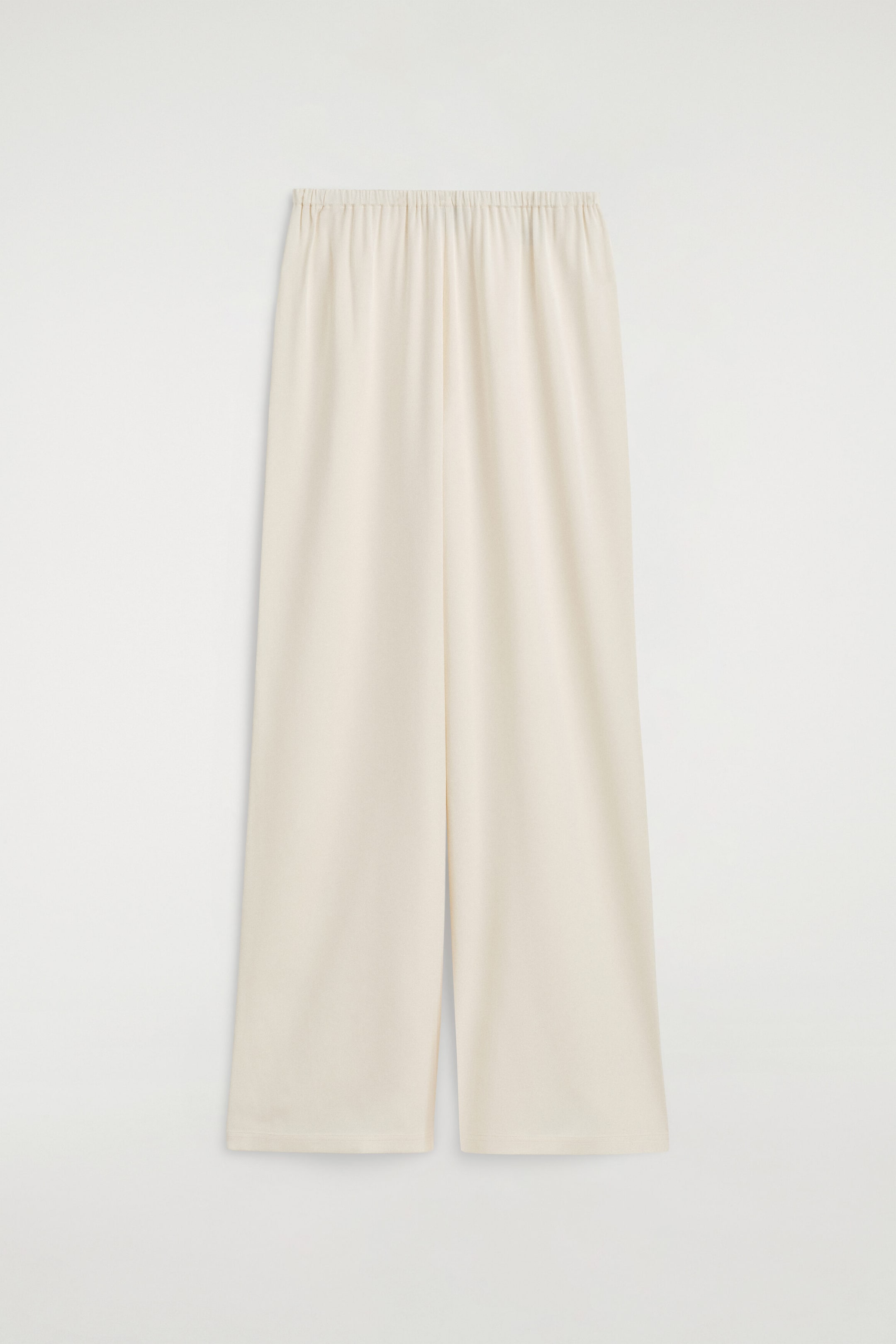 ELASTICATED CREPE STRAIGHT-LEG TROUSERS
