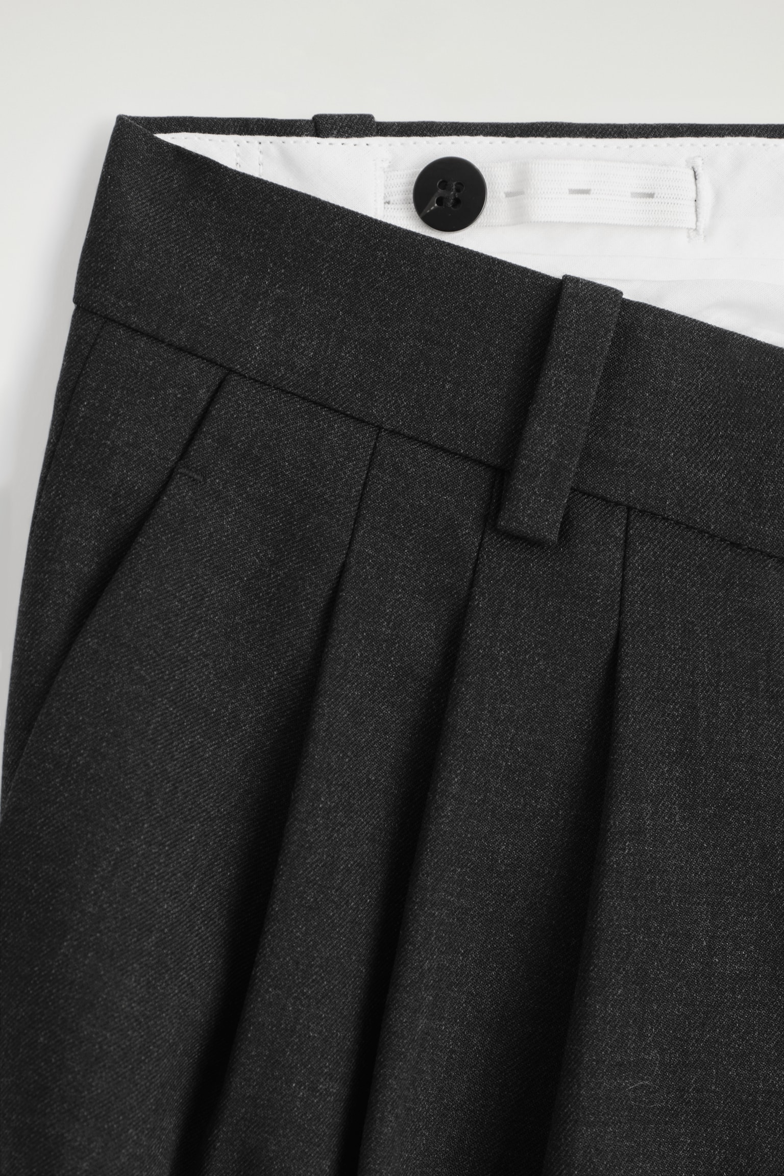 PANTALON BARREL À PLIS EN LAINE - NOIR/BEIGE CHINÉ/TAUPE - 6