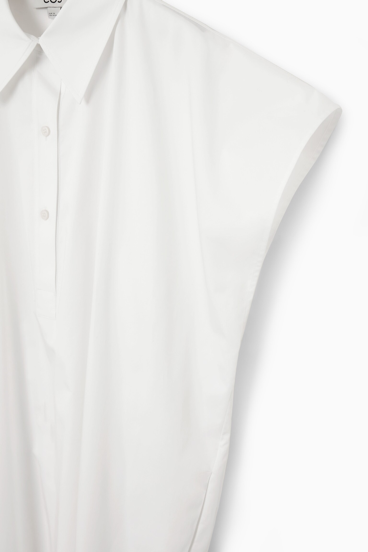 OVERSIZED MIDI SHIRT DRESS - WHITE/NAVY - 3