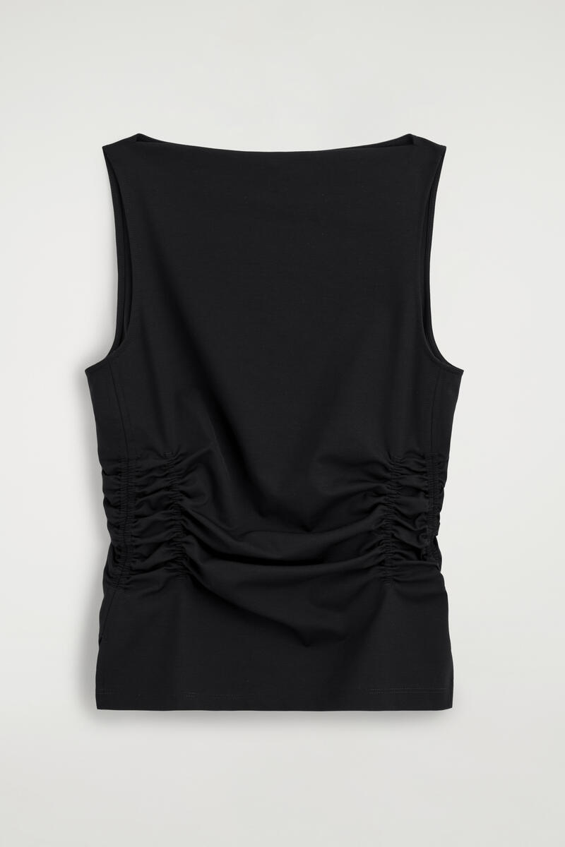 Ruched-Waist Cotton-Jersey Tank Top