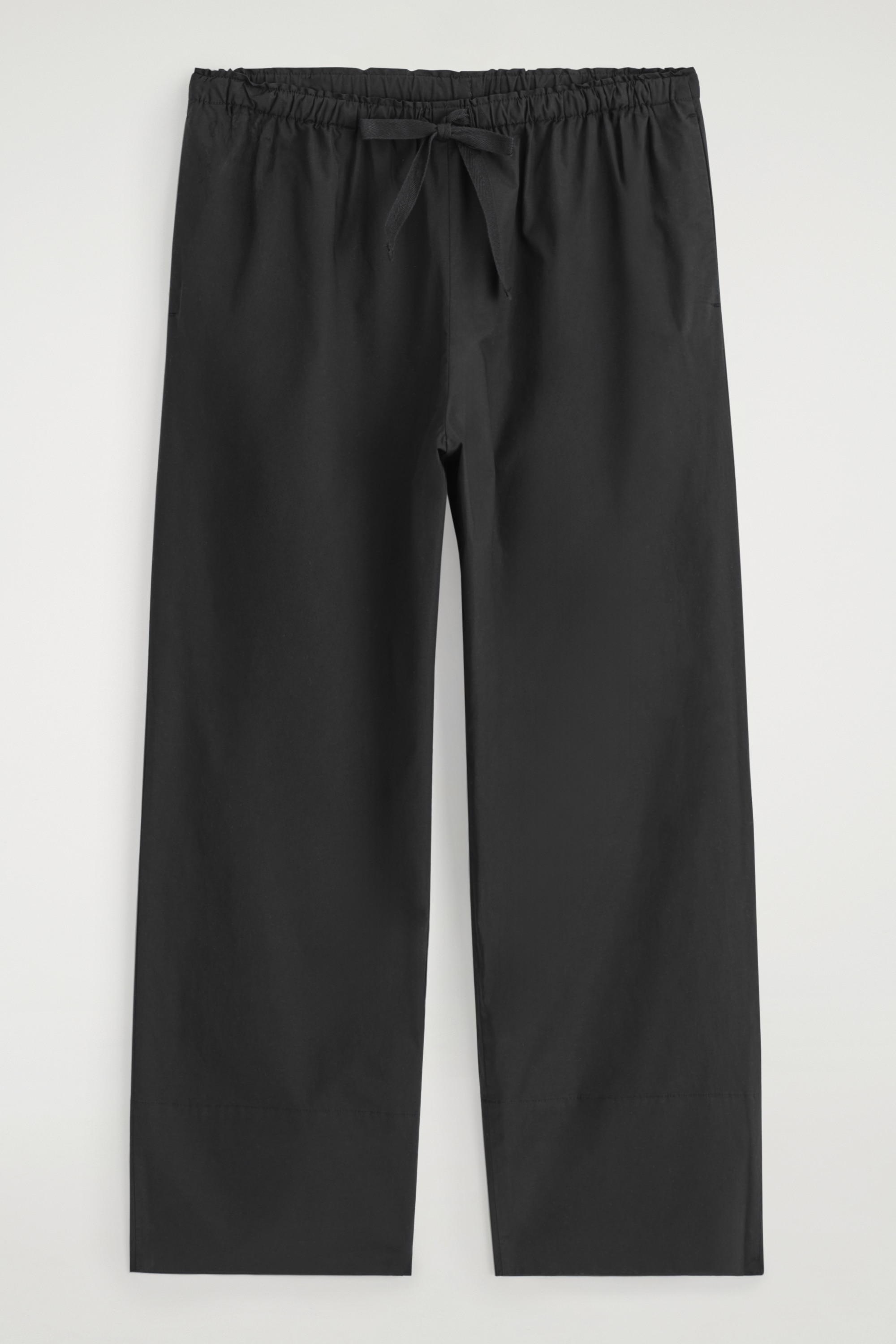 DRAWSTRING COTTON TROUSERS - FEKETE/FEHÉR