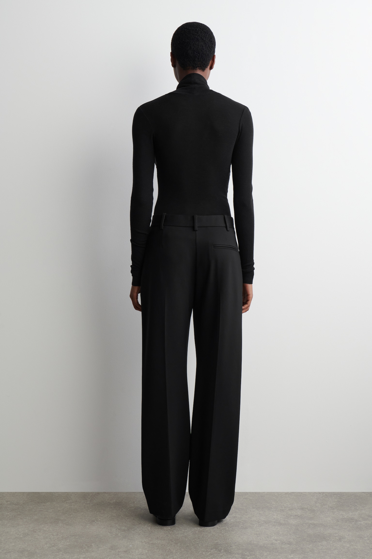 TAILORED STRAIGHT-LEG TROUSERS - NOIR/BORDEAUX - 3