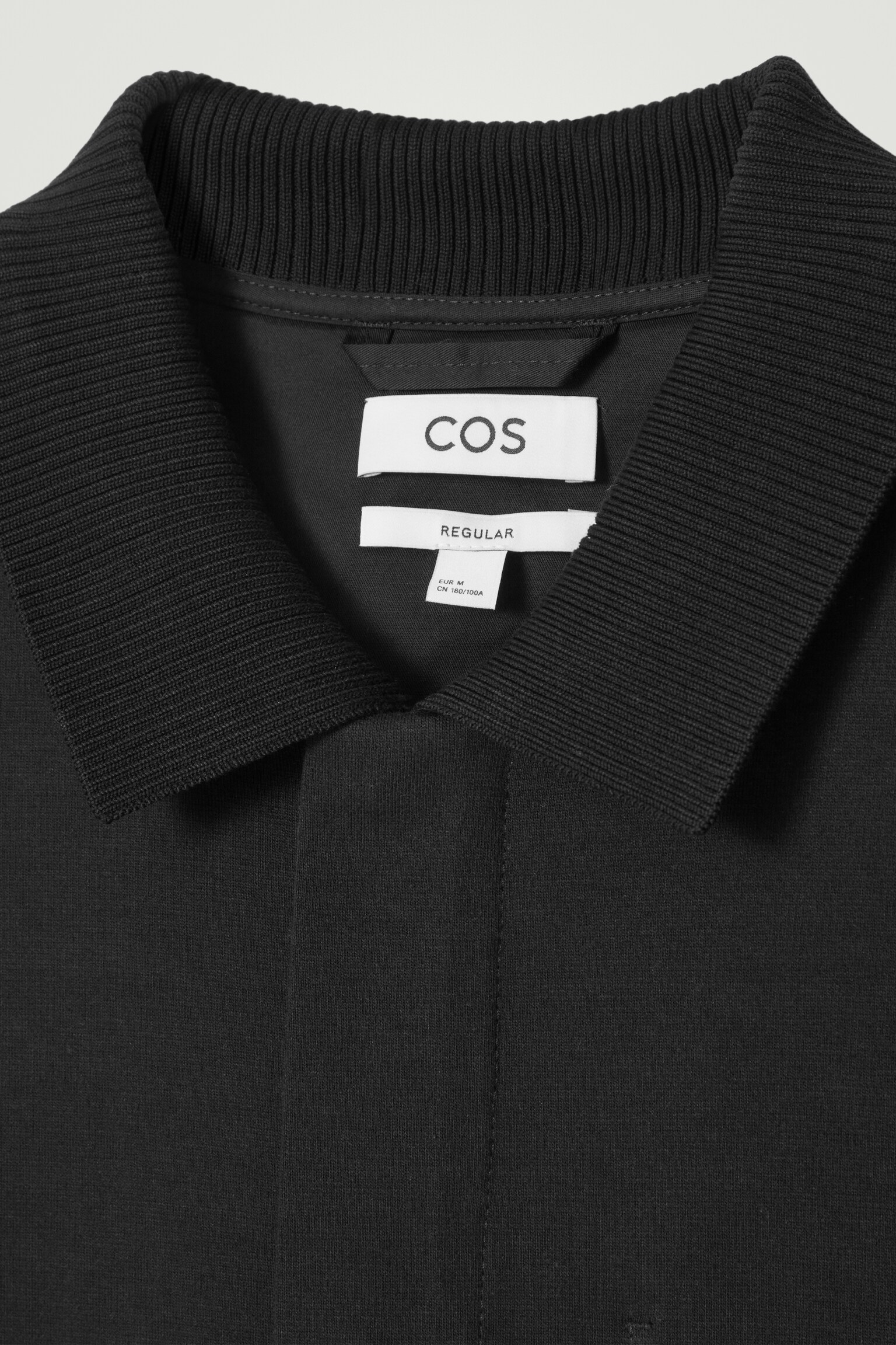 COLLARED COTTON-JERSEY JACKET - BLACK - 2