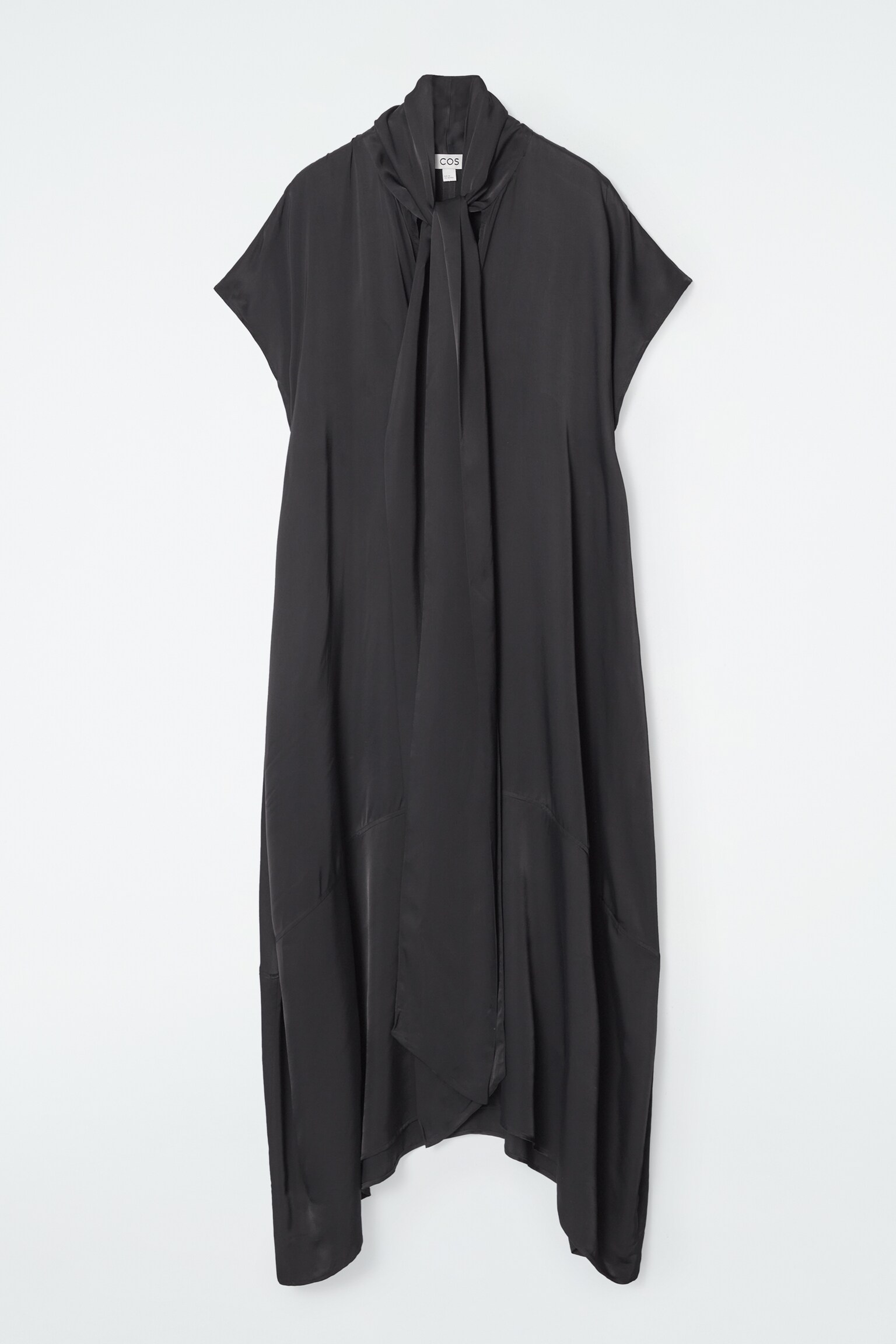 ASYMMETRISCHES MIDIKLEID MIT SCHLUPPE - SCHWARZ