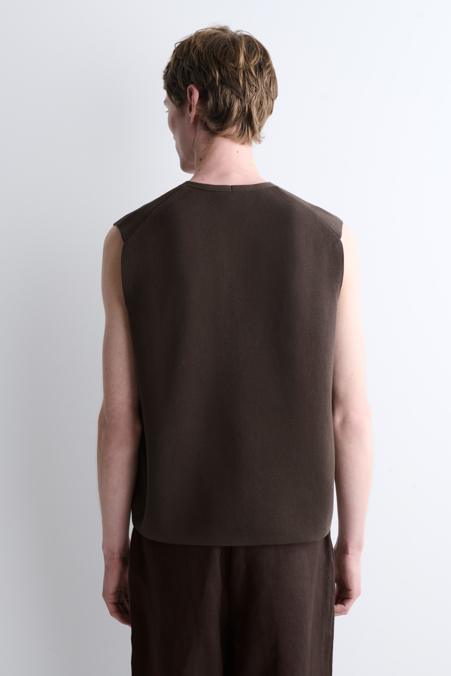 GILET EN MAILLE MILANO - BRUN - 5