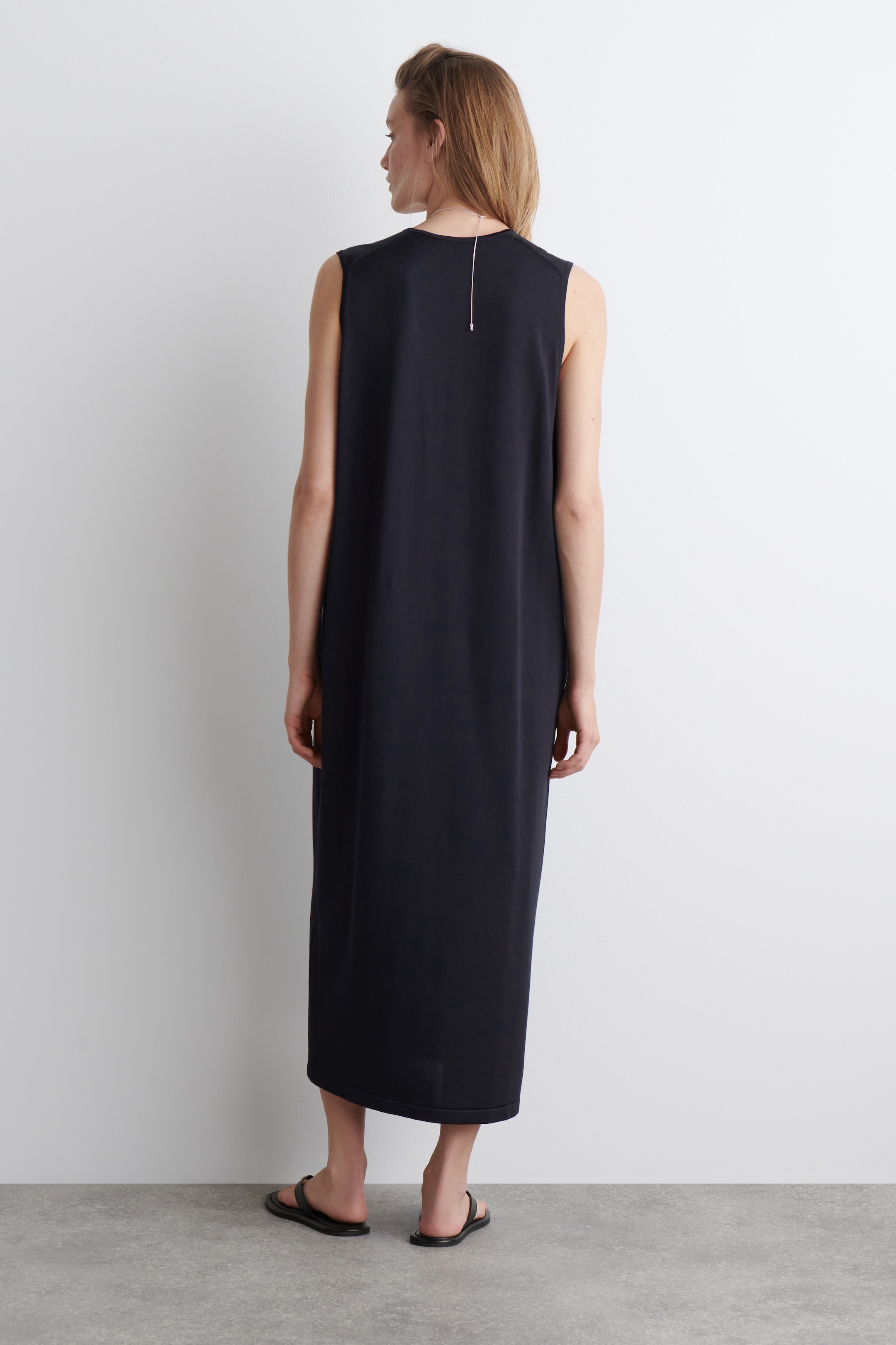 Grotere afbeelding bekijken: Gebreide katoenen midi-jurk - MARINEBLAUW - DAMES | H&M BE 5