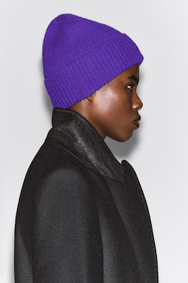PURE CASHMERE BEANIE — PURPLE 5