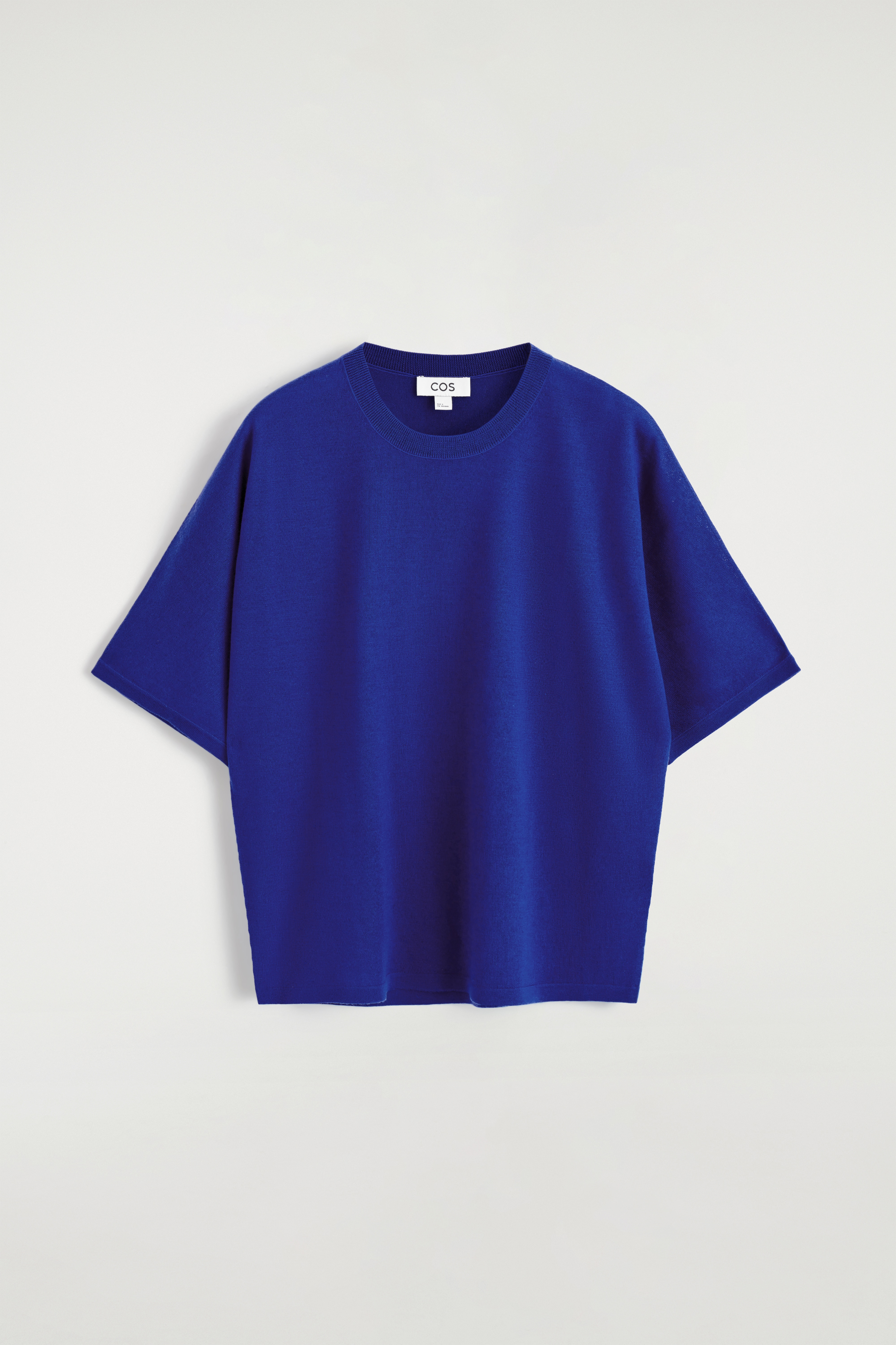 CAMISETA DE PUNTO DE LANA MERINO - AZUL COBALTO/MARRÓN CLARO JASPEADO/AZUL MARINO