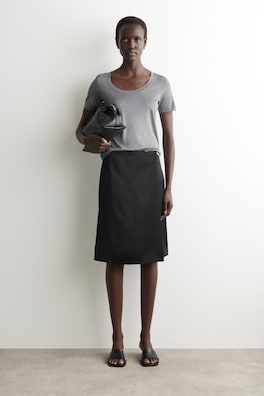 SLIM SILK T-SHIRT — GREY MÉLANGE 2