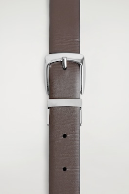 REVERSIBLE LEATHER BELT — BLACK / SILVER 5