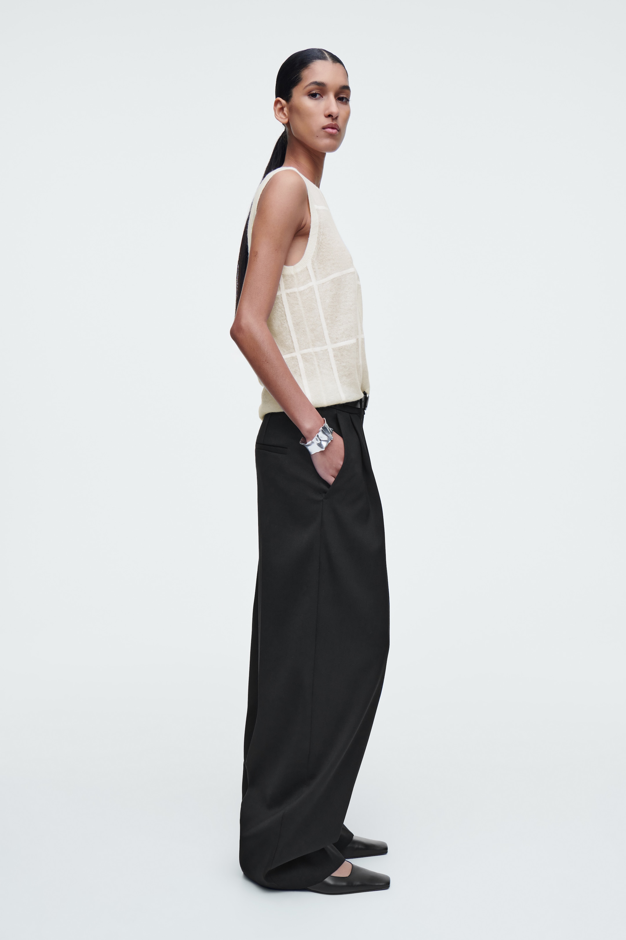 Ingrandisci l'immagine: WINDOWPANE-CHECK VEST - IVORY - DONNA | H&M CH 6