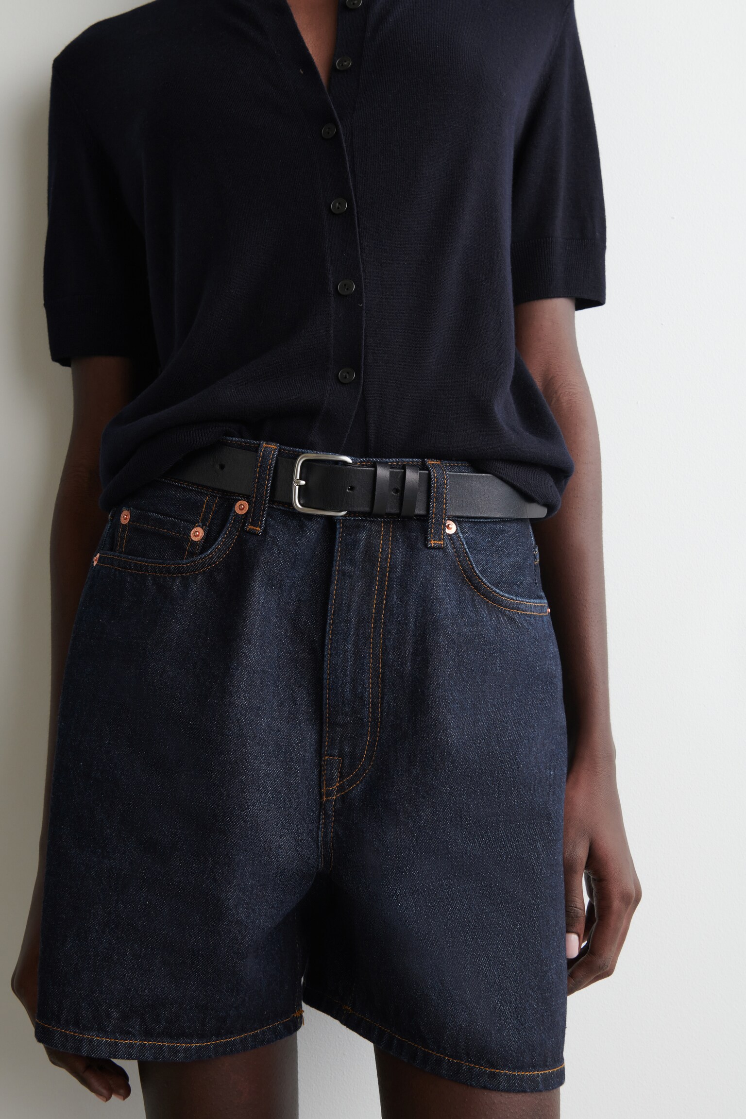 SHORT TAILLE HAUTE EN DENIM - INDIGO/BLEU DÉLAVÉ - 9