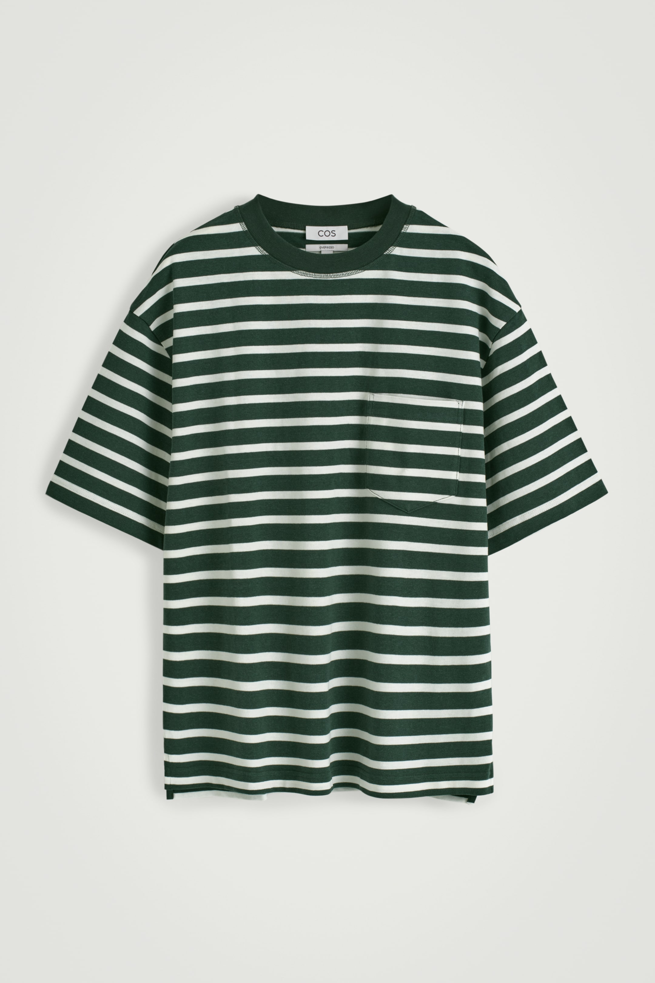 Grösseres Bild ansehen: GEWICHTIGES OVERSIZED-T-SHIRT AUS BAUMWOLLE - GRÜN/WEISS/GESTREIFT - HERREN | H&M CH 6