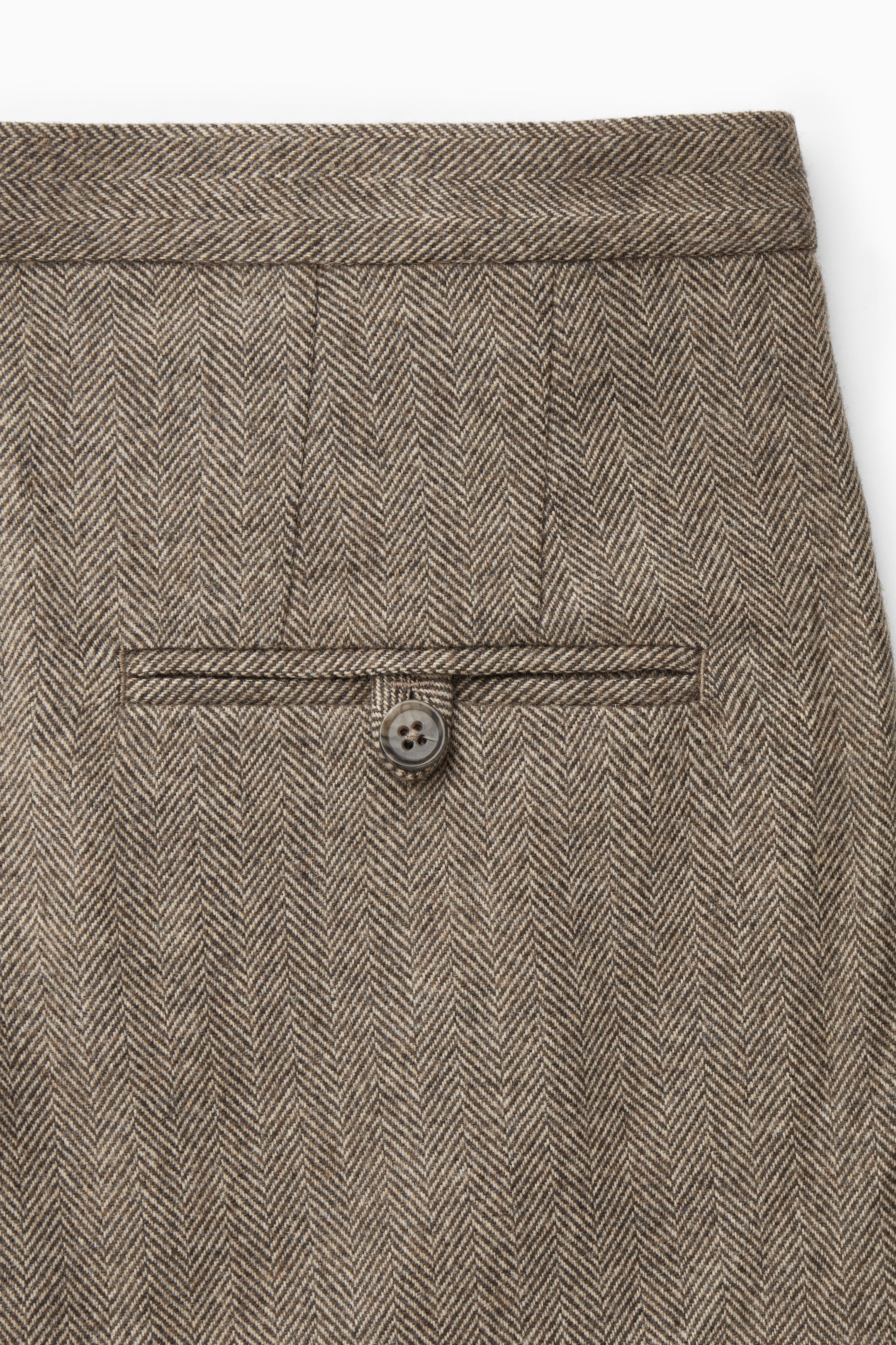 View larger image: STRAIGHT-LEG WOOL-HERRINGBONE TROUSERS - BROWN / HERRINGBONE - Ladies | H&M GB 2