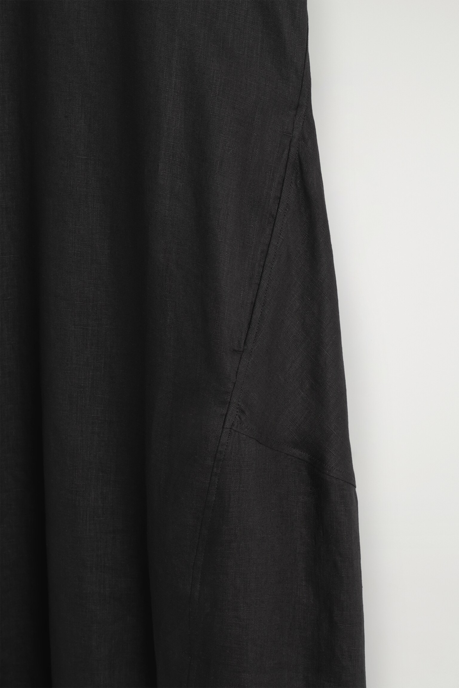 ROBE LONGUE À OURLET ÉLASTIQUÉ EN LIN - NOIR/VERT CLAIR - 7