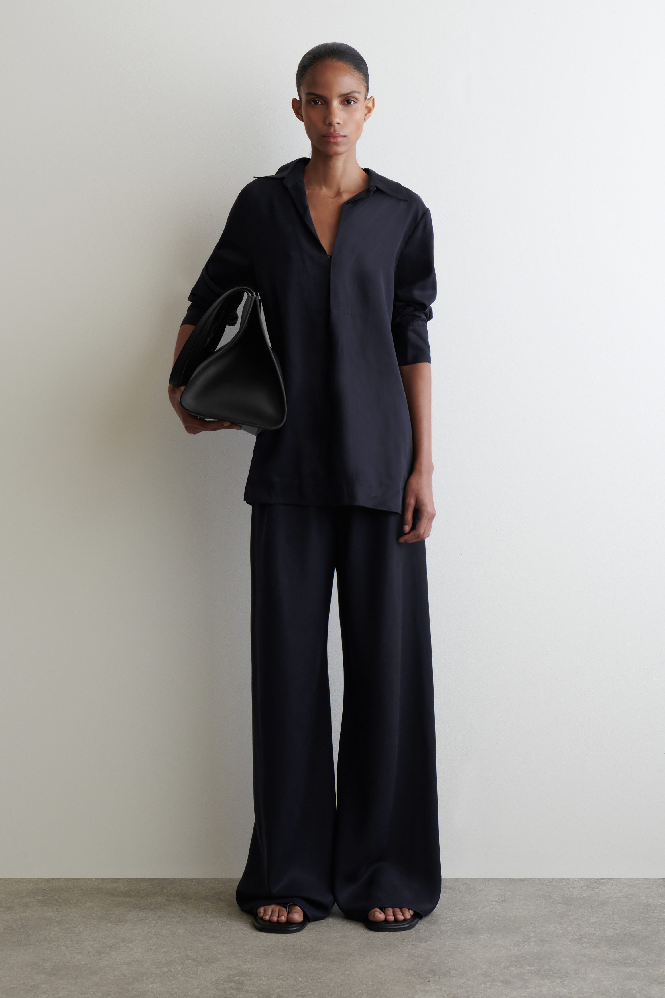 OPEN-COLLAR SHIRT - NAVY | COS