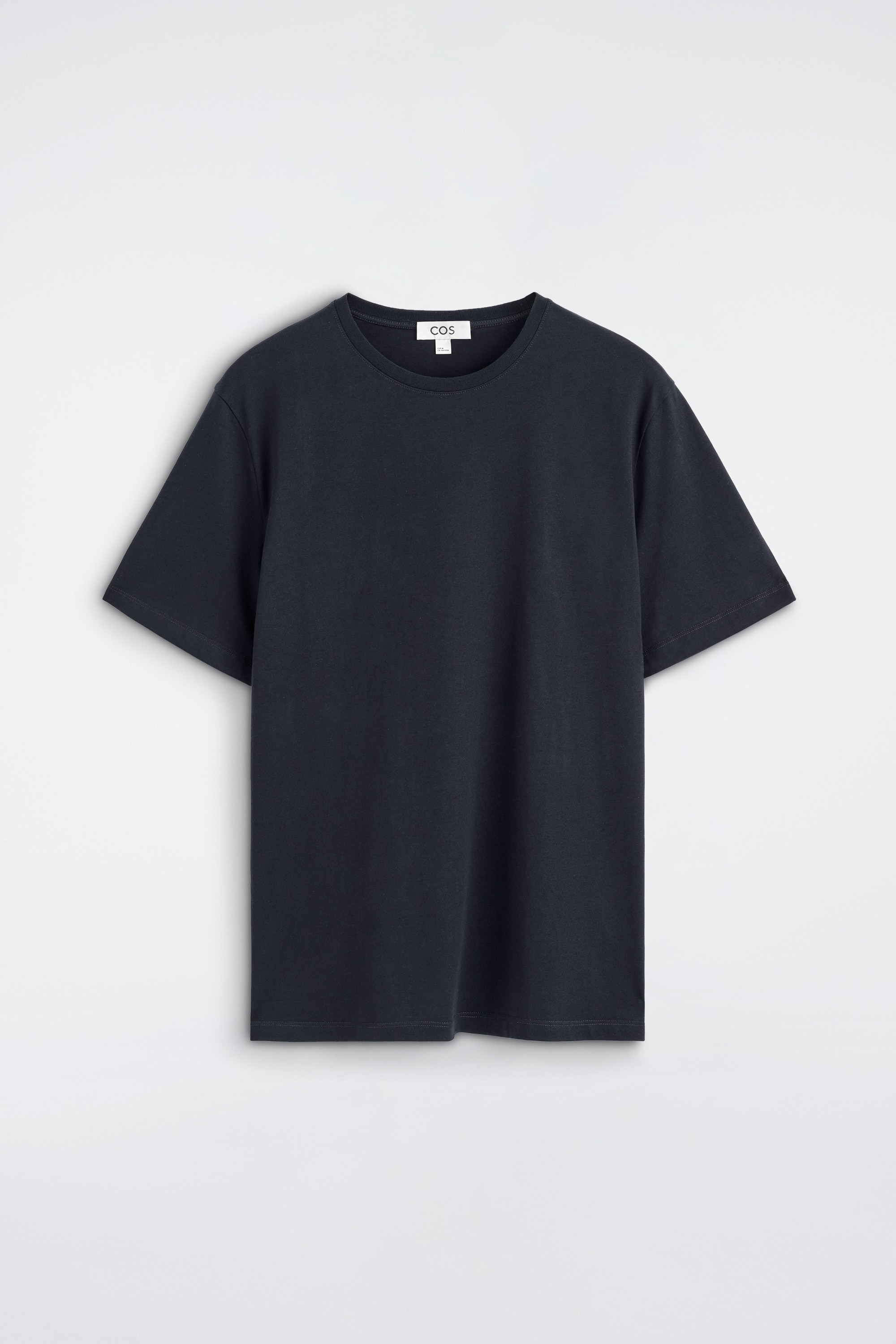T-SHIRT GIROCOLLO IN COTONE - BLU NAVY/BIANCO/NERO