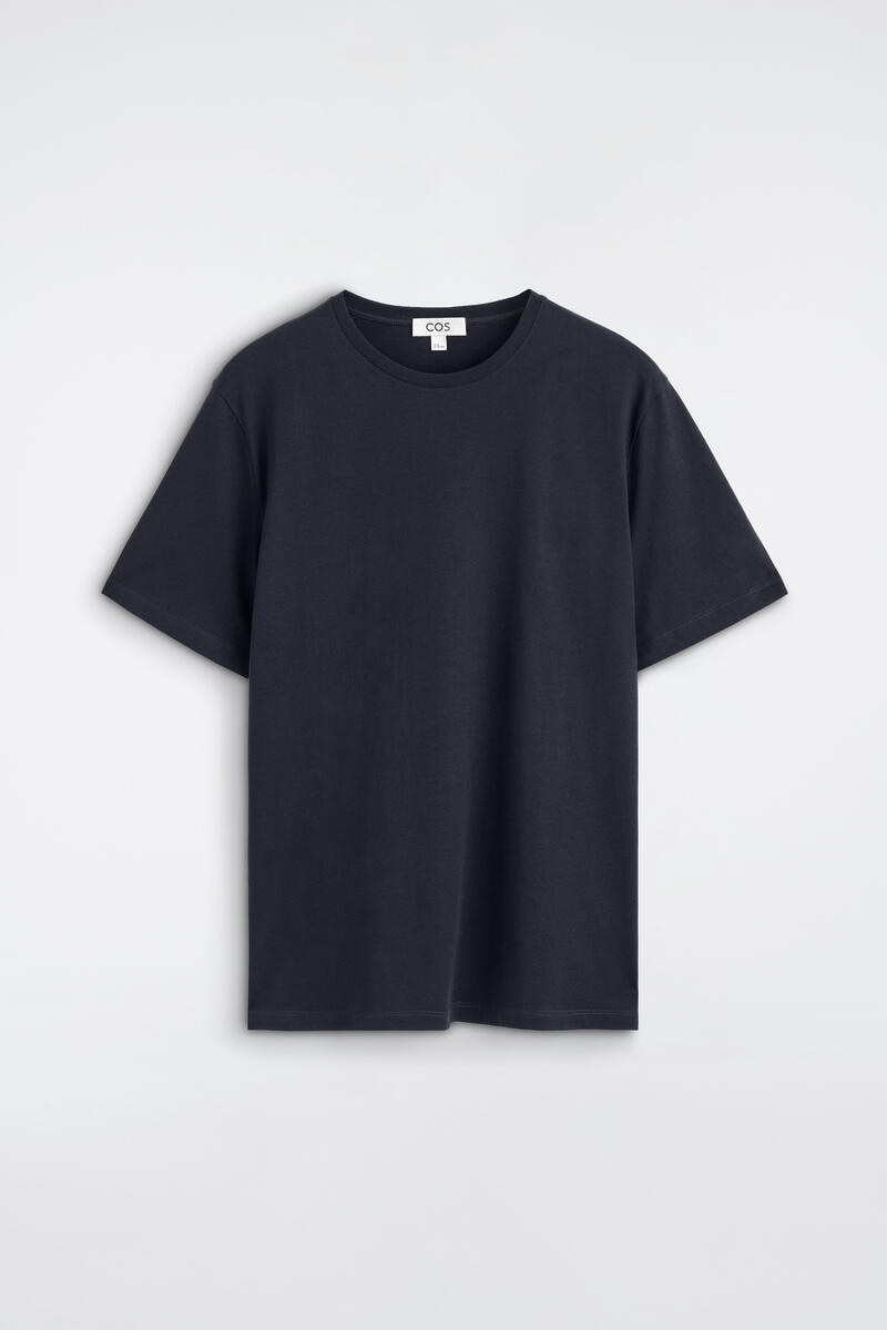 Cotton Crew-Neck T-Shirt in Navy