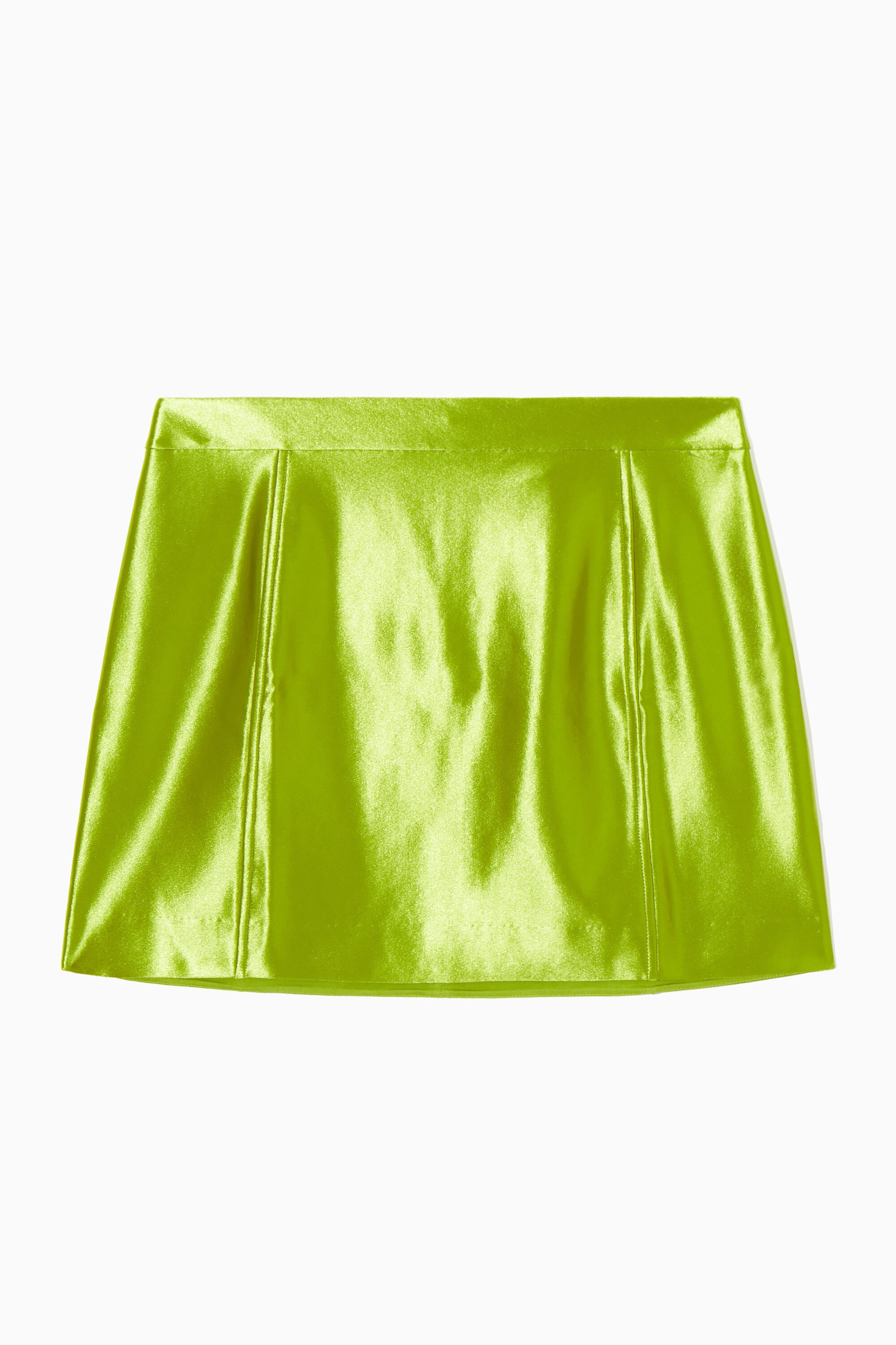 HIGH-SHINE SATIN MINI SKIRT - GREEN | COS