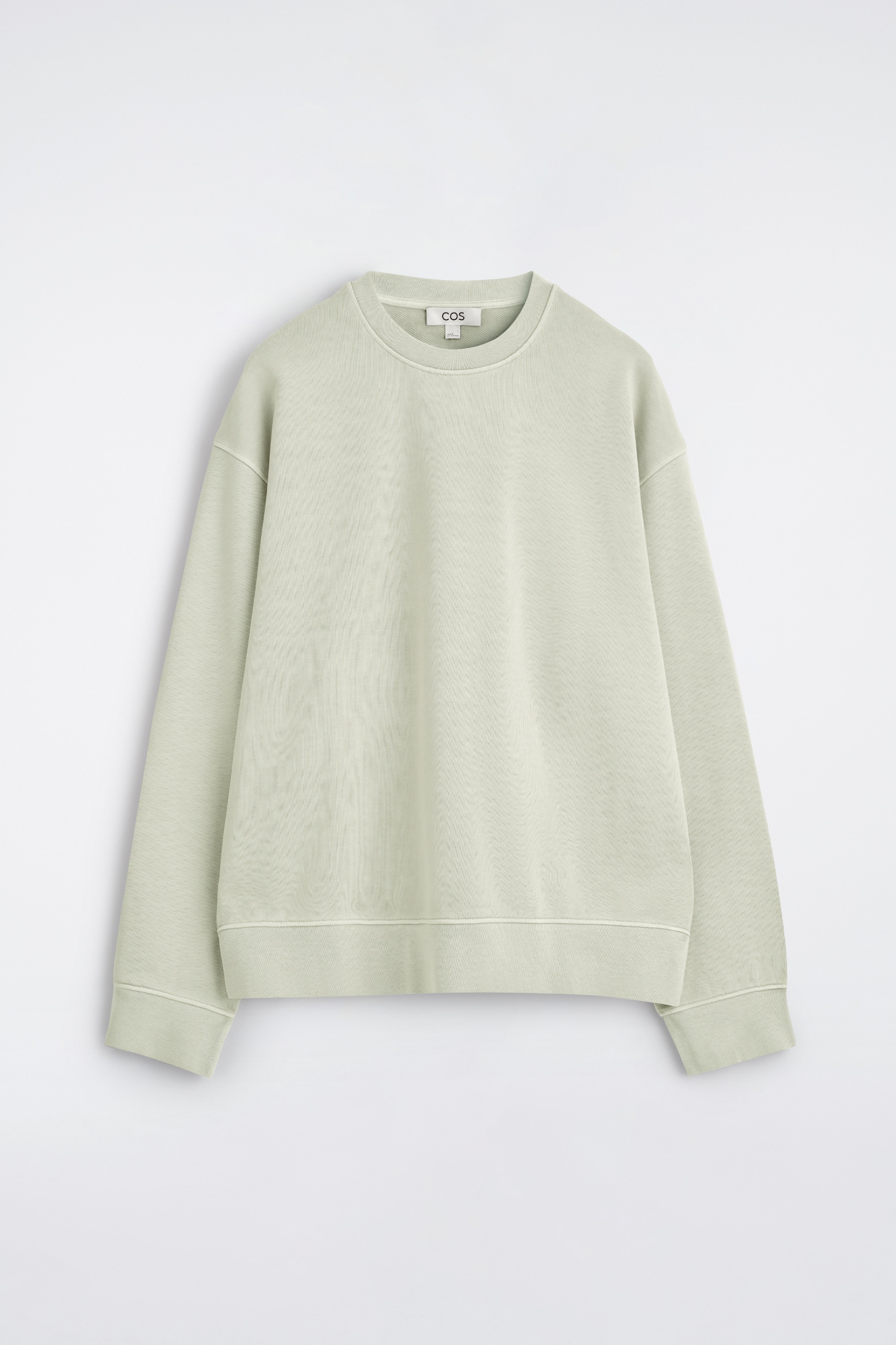 Gewassen katoenen sweatshirt - LICHTGROEN/WIT/MARINEBLAUW