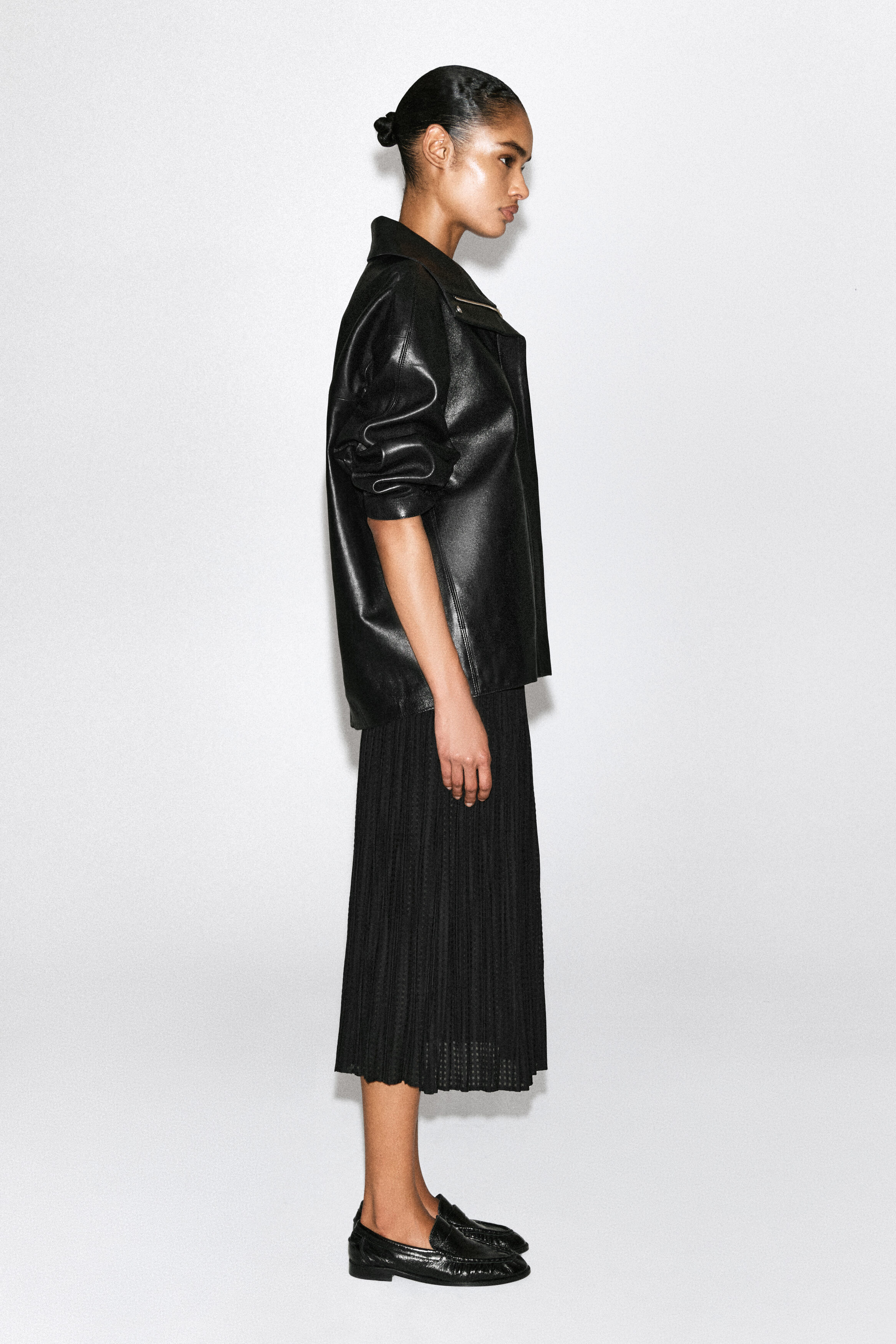 PLEATED JACQUARD MIDI SKIRT - thumbnail 4