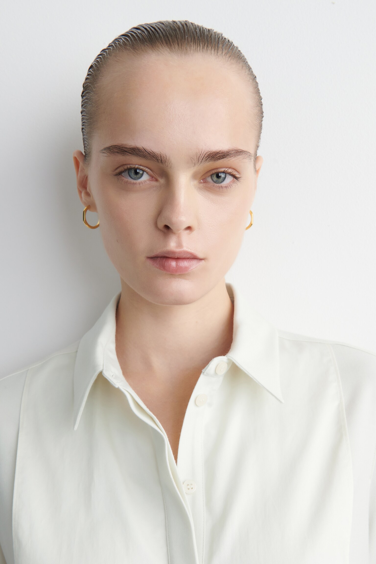 WOOL-BLEND TUXEDO SHIRT - WHITE - 4
