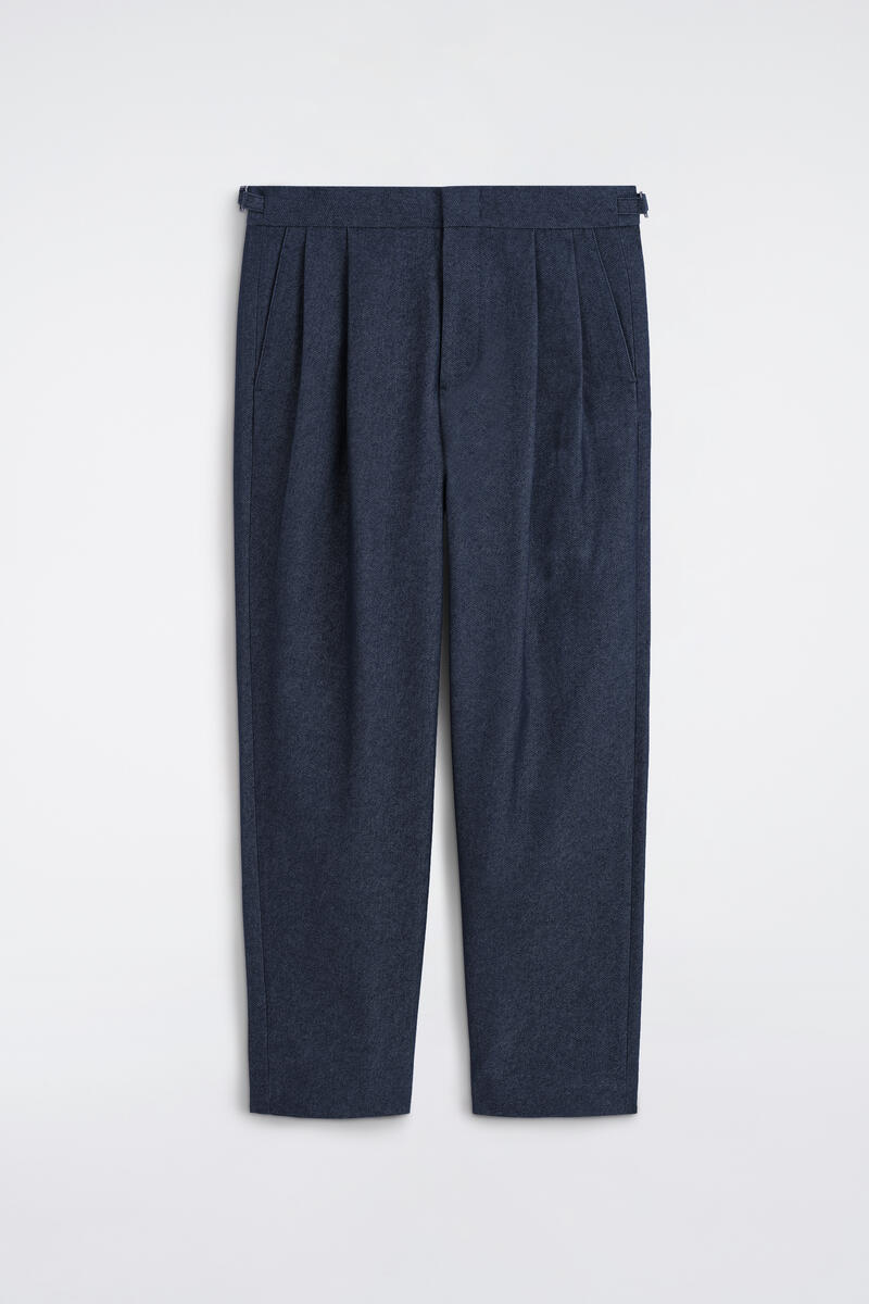 Denim-Effect Relaxed-Fit Tapered Pants