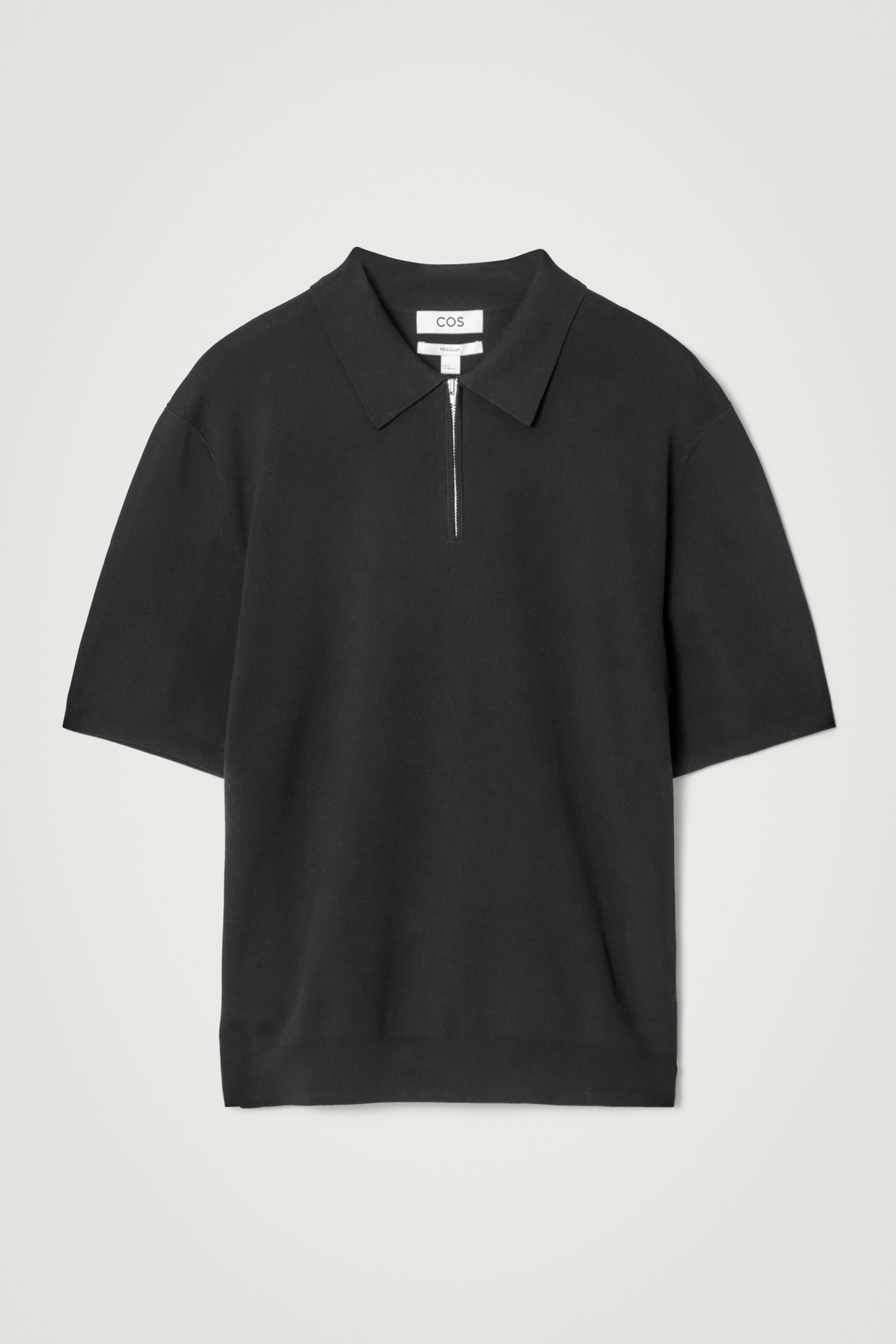 Agrandir l'image: POLO REGULAR DEMI-ZIPPÉ EN MAILLE - NOIR - HOMME | H&M CH 6