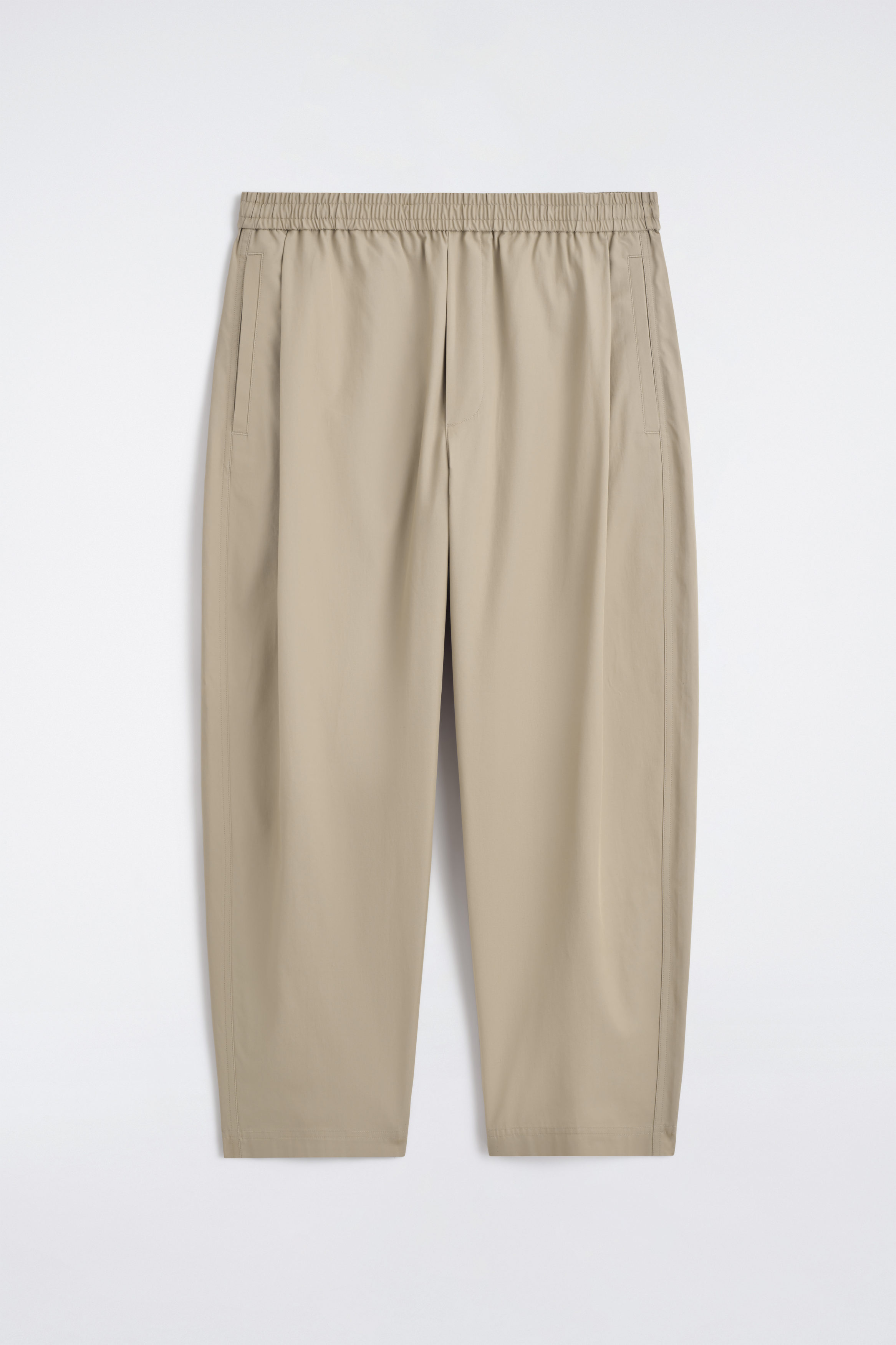 CROPPED ELASTICATED WIDE-LEG PANTS - BEIGE | COS US