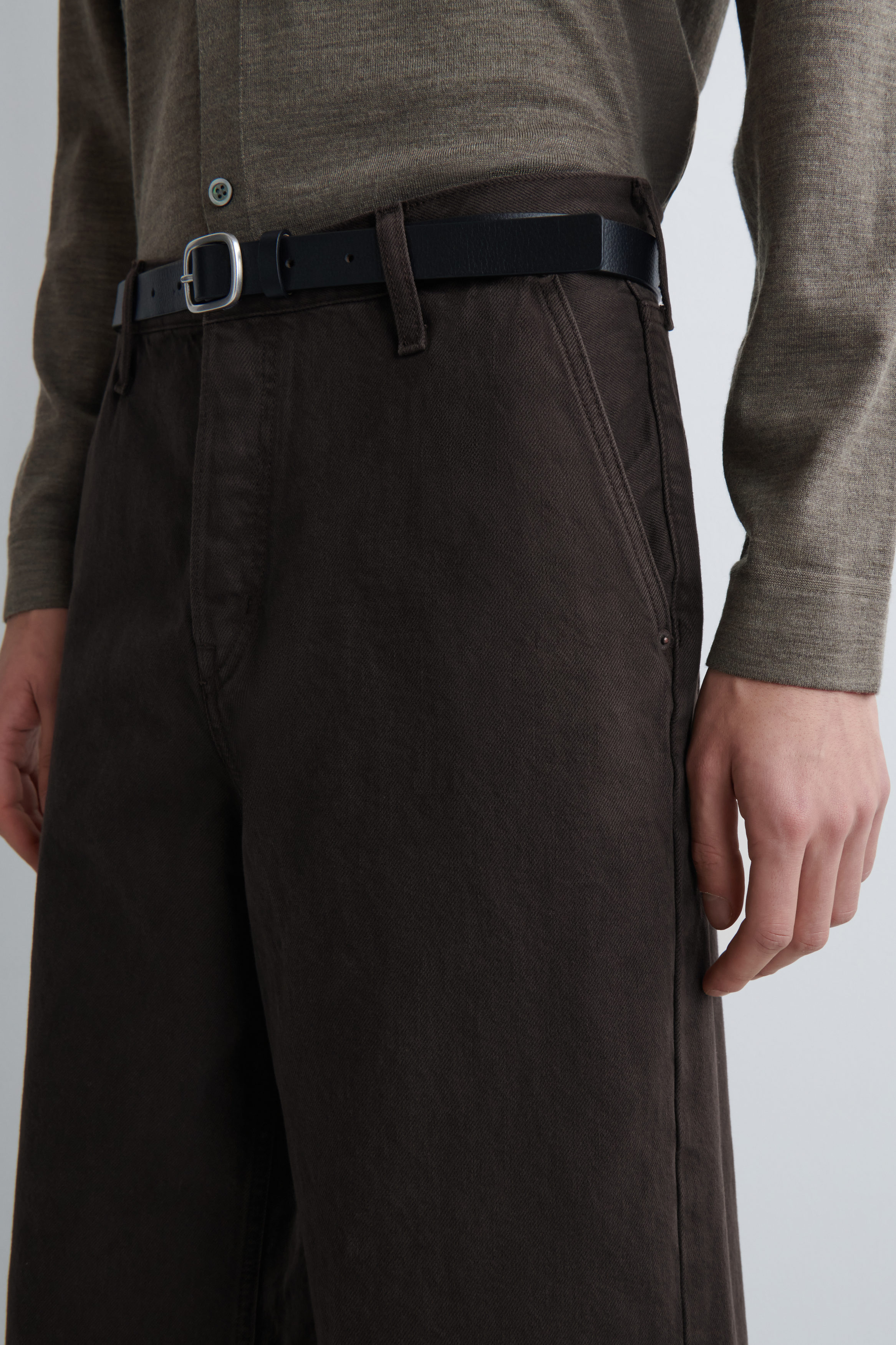 cos ワイドデニム　ブラウン OVERSIZED WIDE-LEG DENIM PANTS - DARK BROWN | COS US