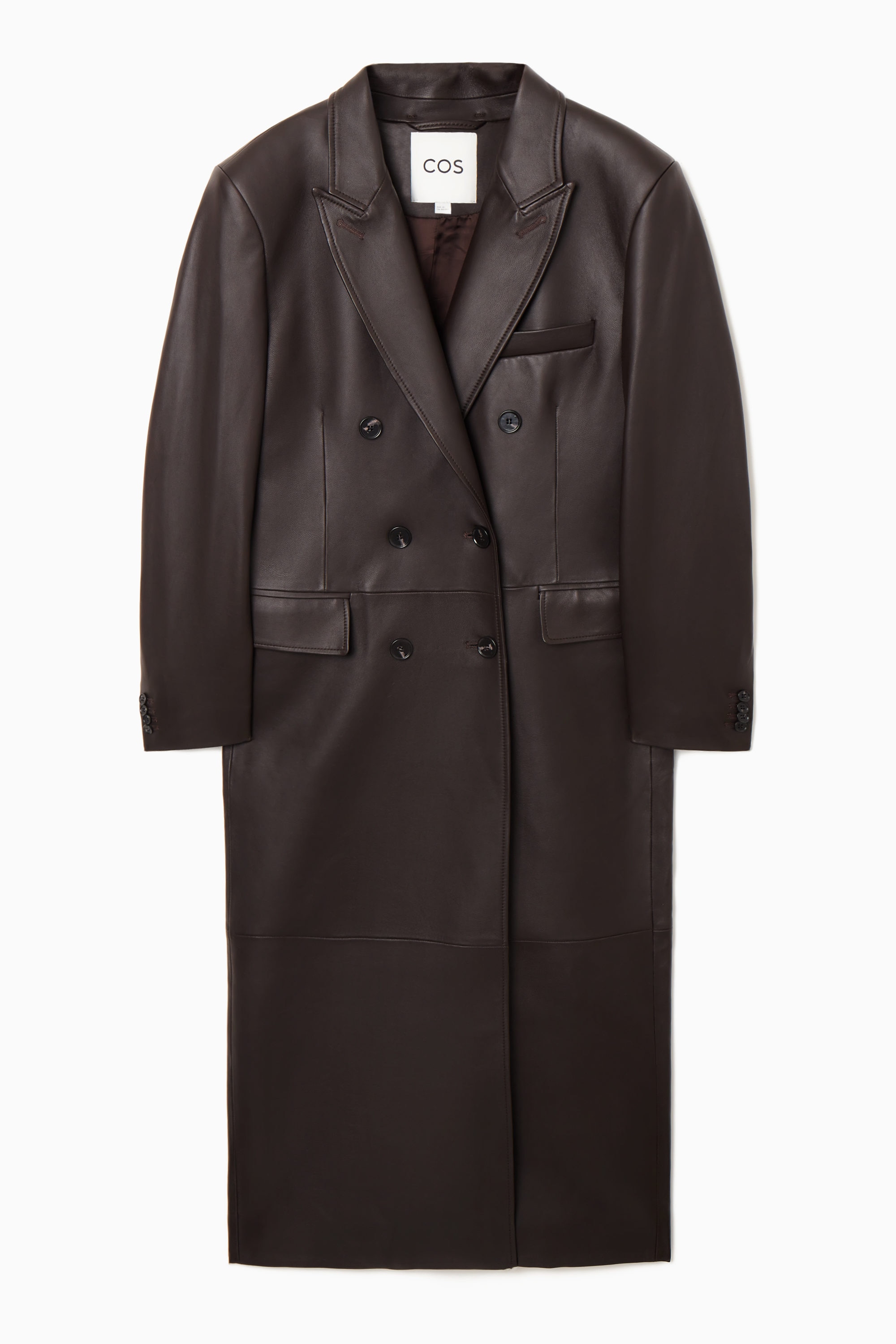 ジャケット・アウター YOKE Leather Double Breasted Coat M New In Autumn Winter Fashion Black Long Leather Jacket Women