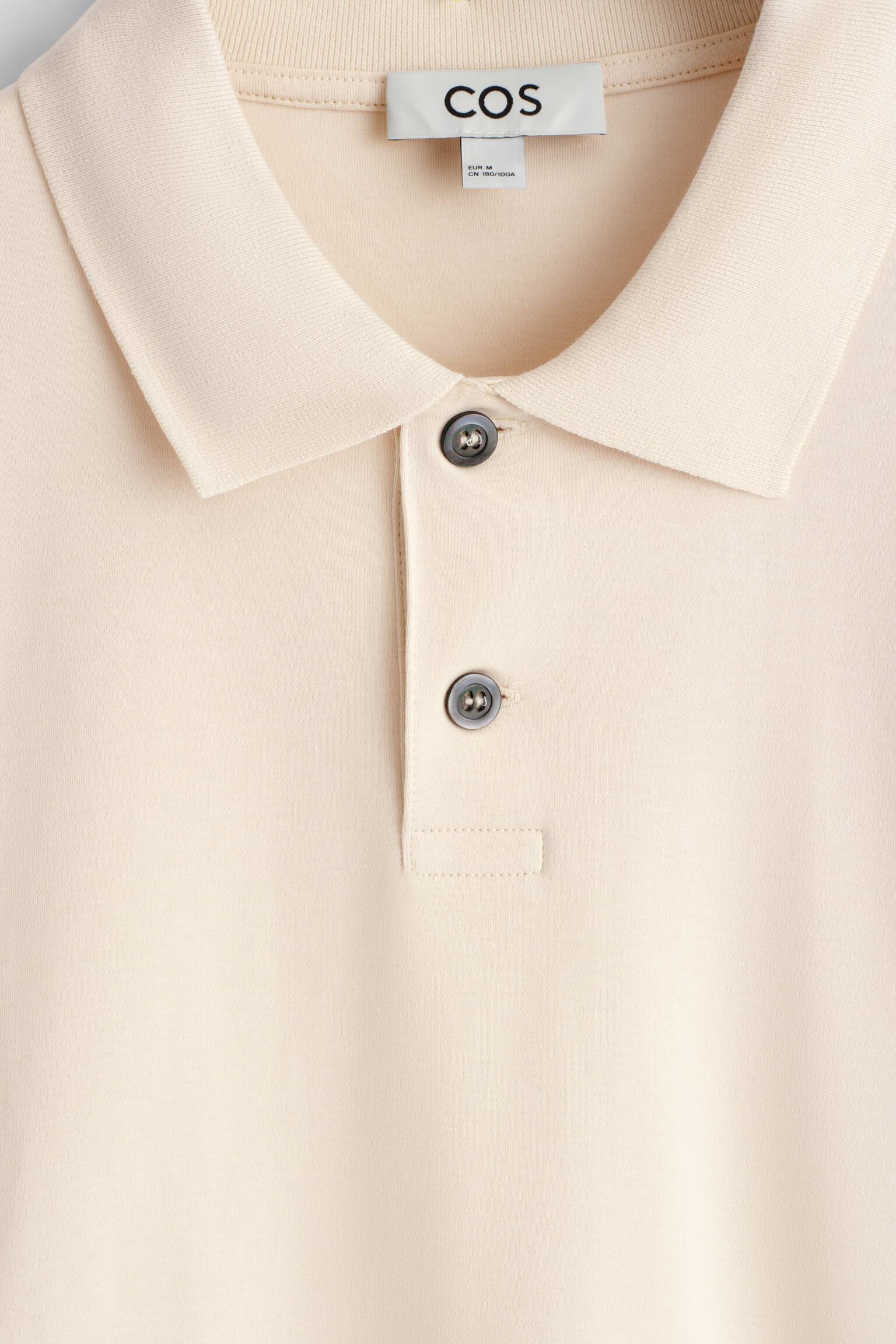 POLO EN COTON INTERLOCK - ÉCRU/ÉCRU / MARINE / RAYURES - 5
