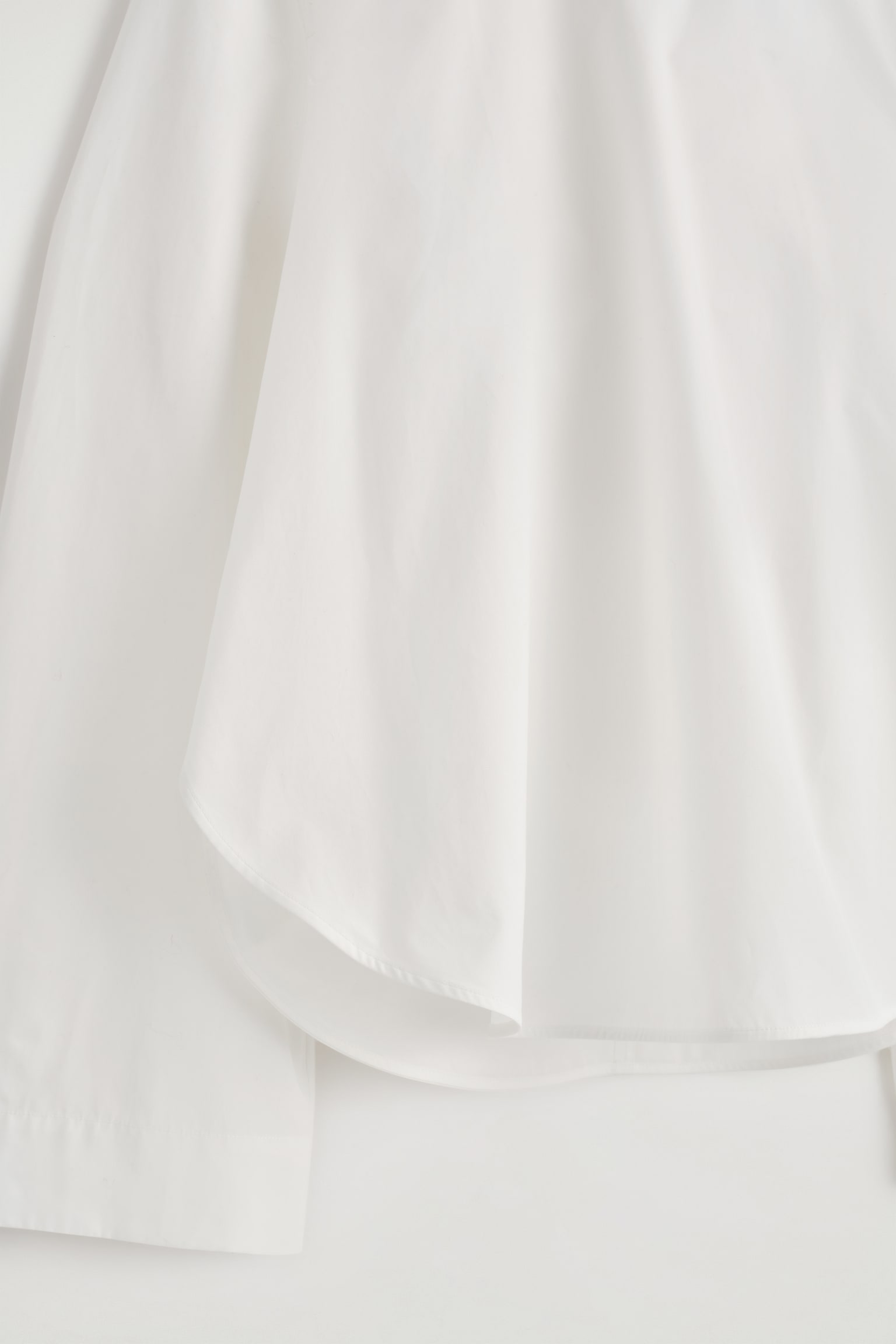 BLOUSE À OURLET INCURVÉ EN COTON - BLANC - 5