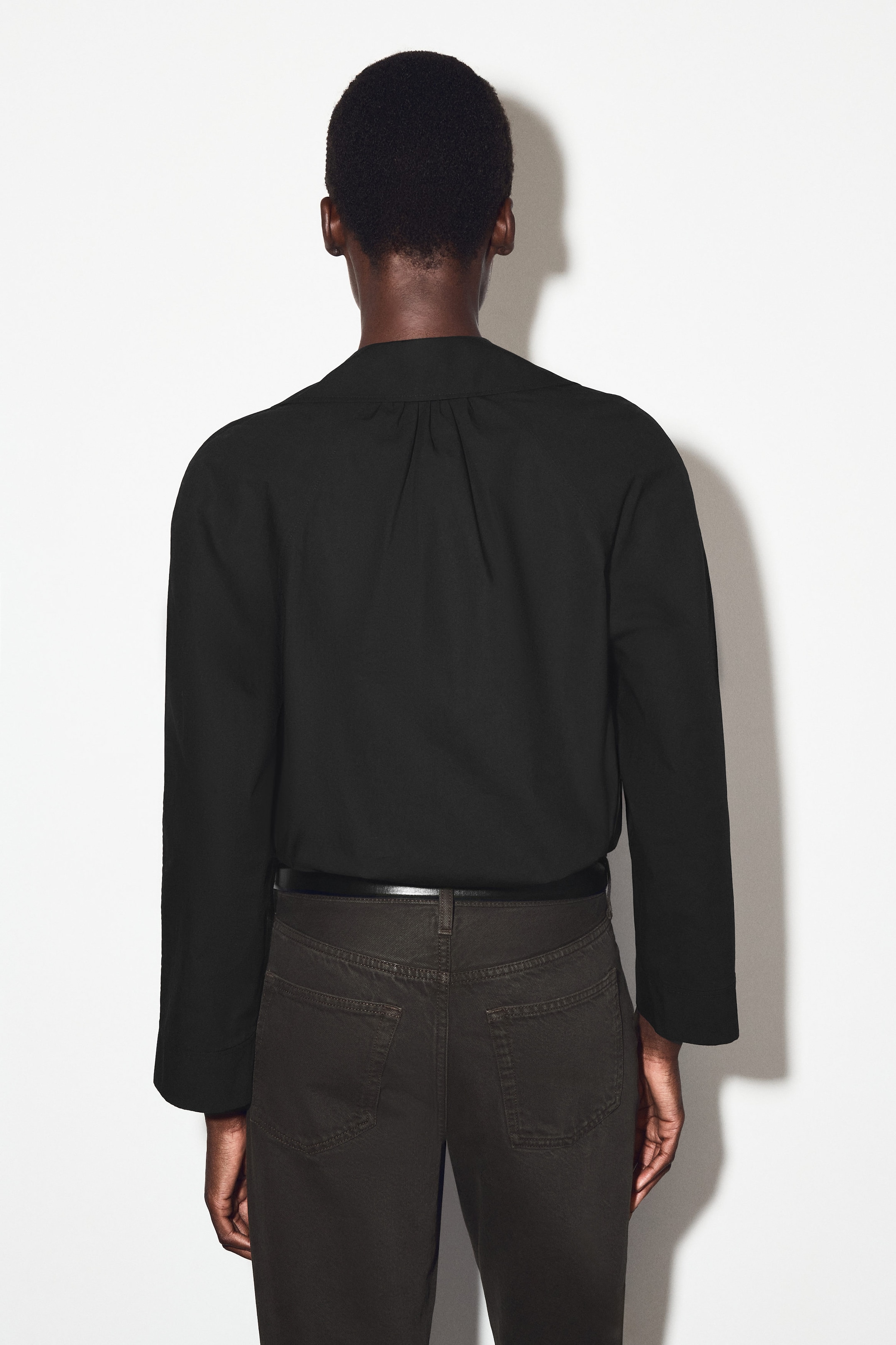 GATHERED PIMA COTTON SHIRT