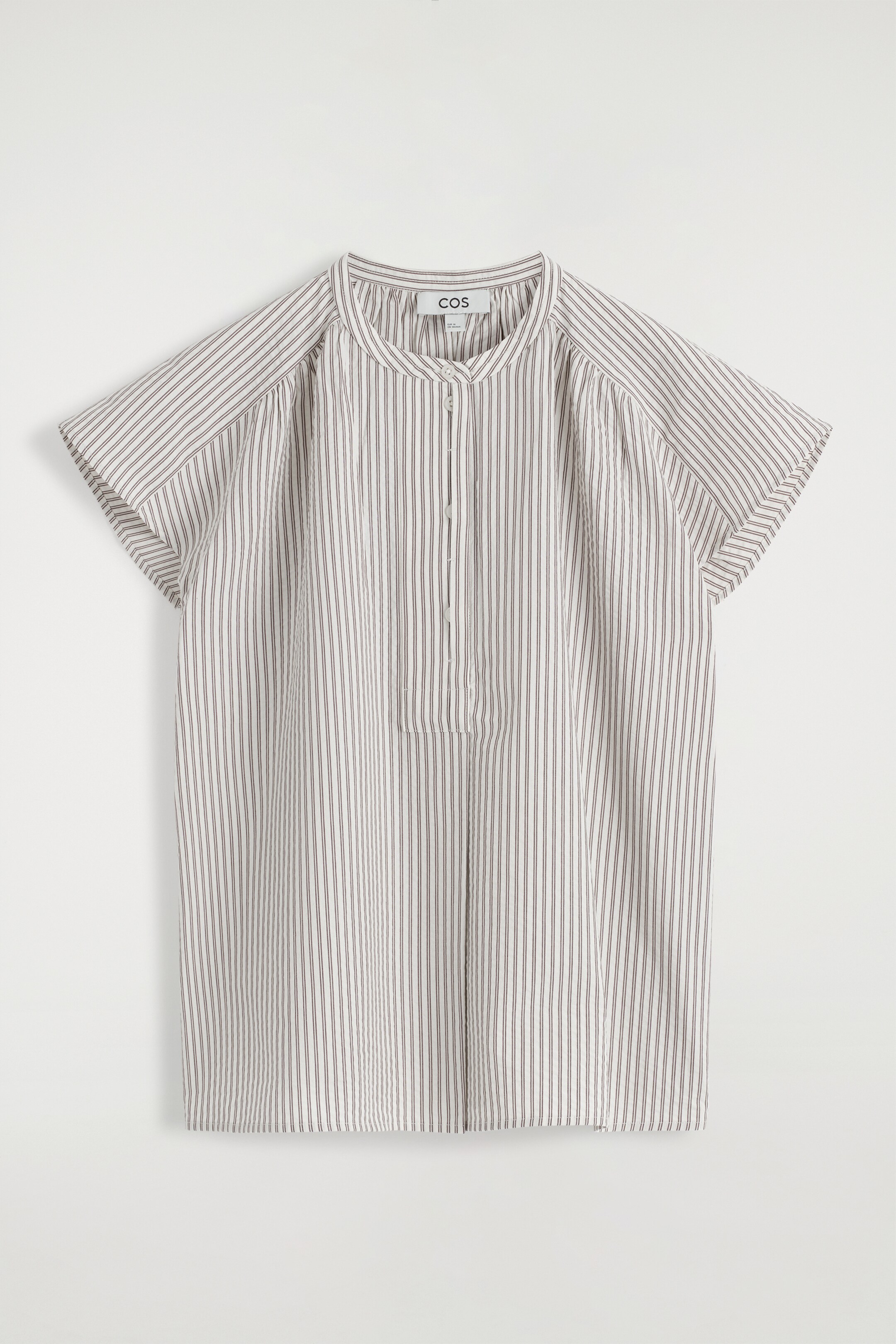 Agrandir l'image: BLOUSE À MANCHES ÉVASÉES EN CRÊPE RAYÉ - BLANC / RAYURES - FEMME | H&M BE 5