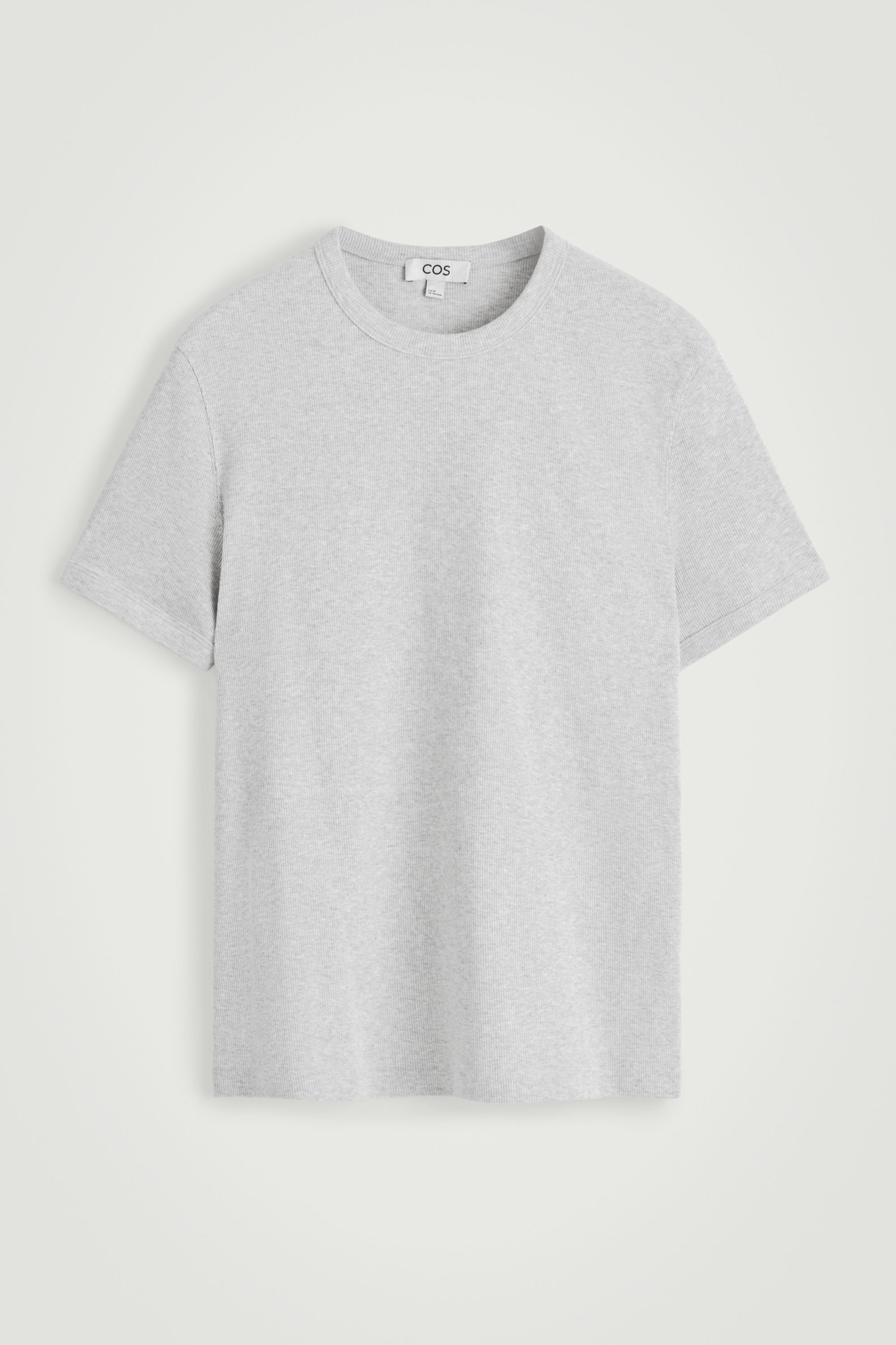 SLIM RIBBED COTTON T-SHIRT - LIGHT GRAY | COS US