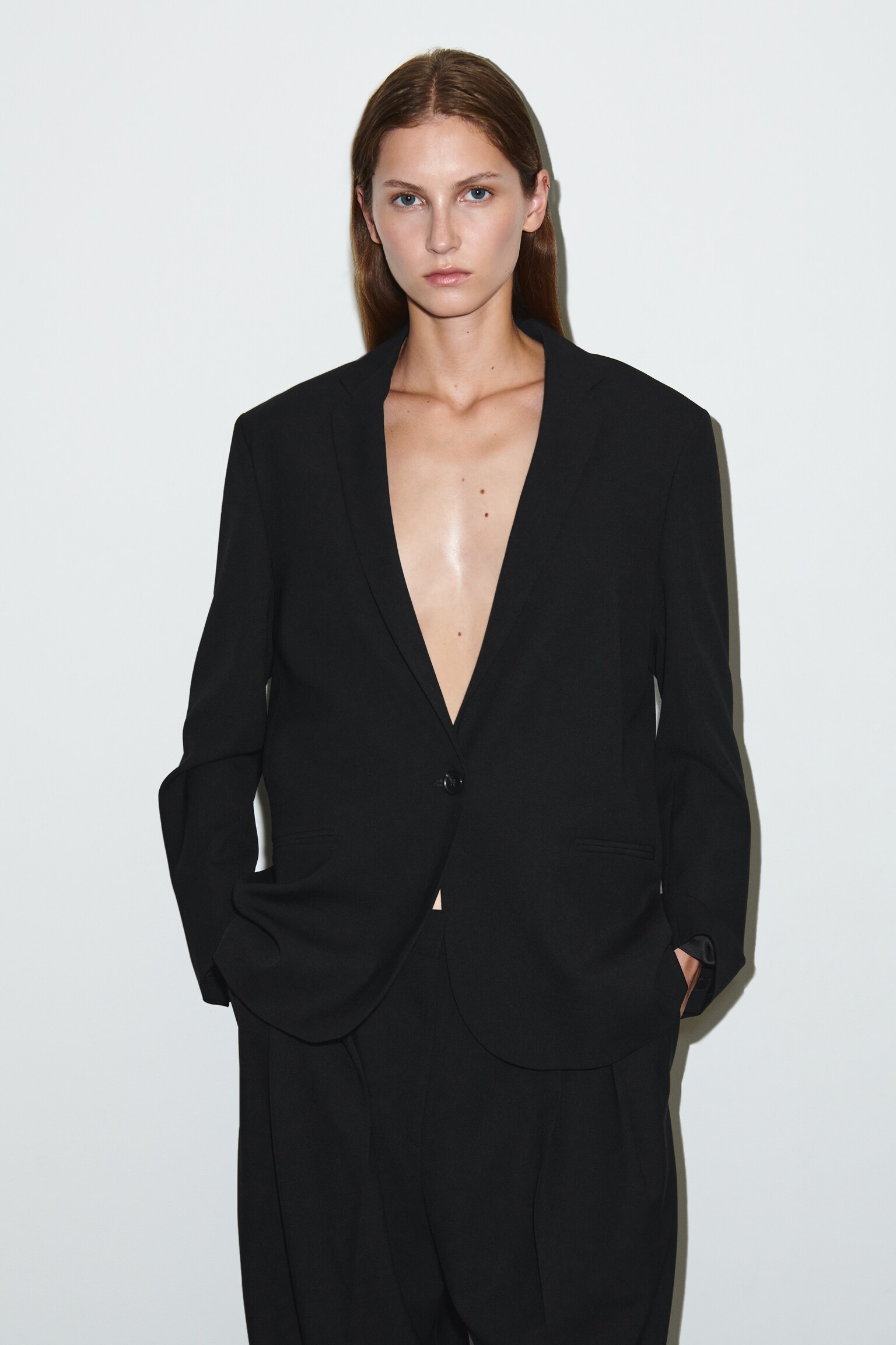 BLAZER IN MISTO LANA - NERO/MARRONE