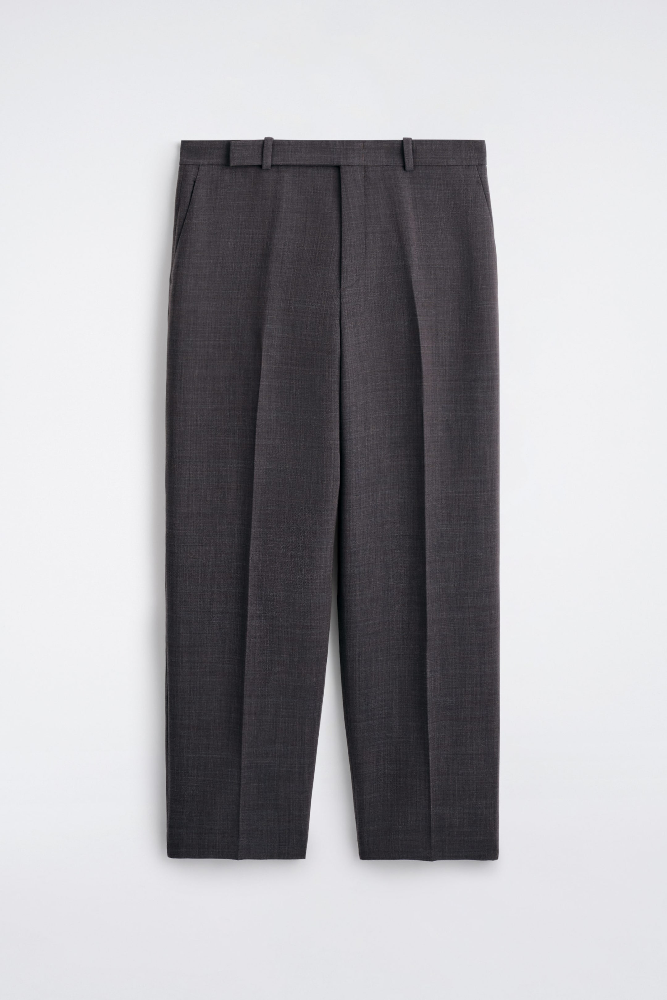 WOOL-BLEND STRAIGHT-LEG PANTS