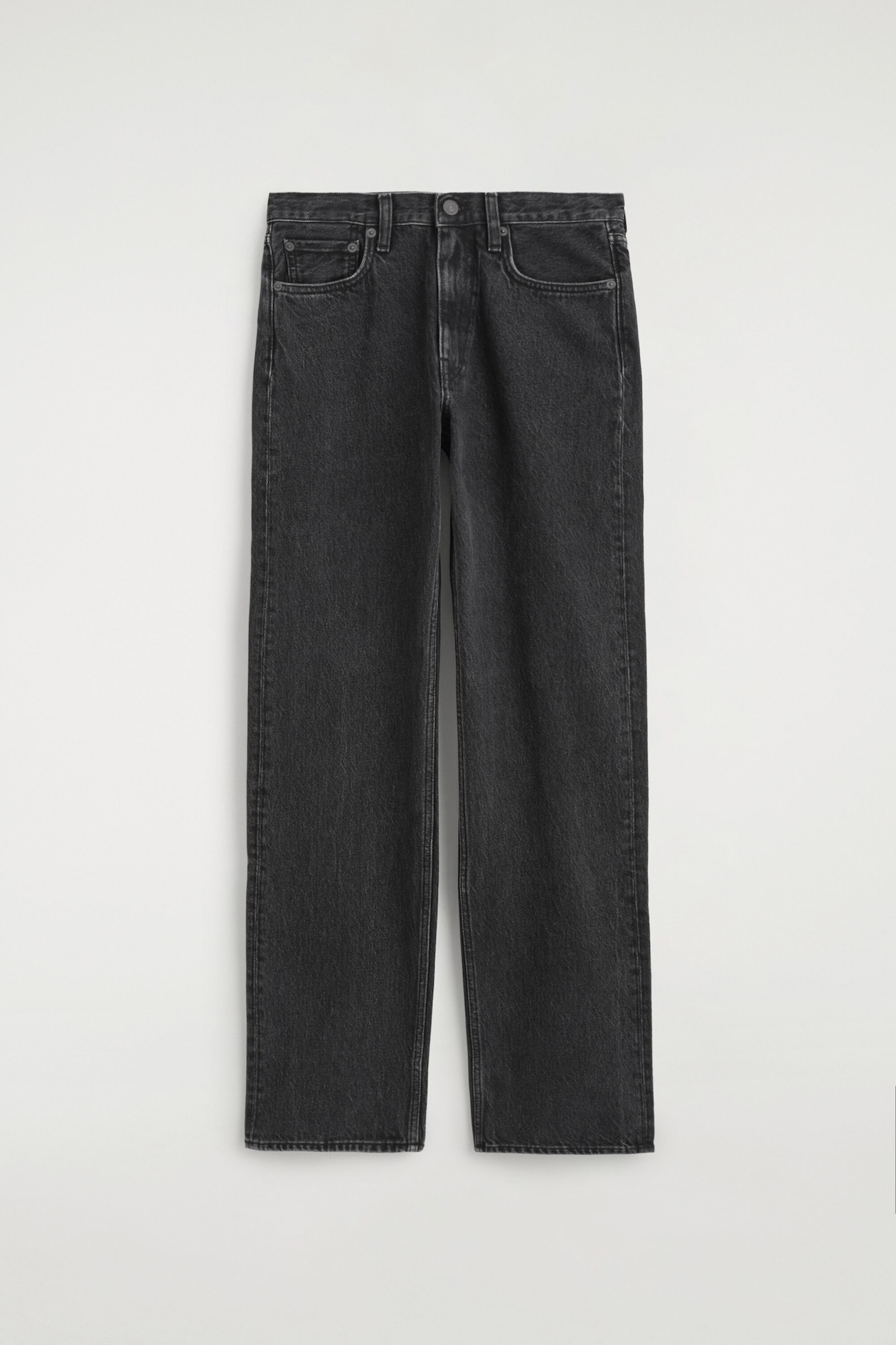 CHORD STRAIGHT-LEG JEANS — FADED BLACK