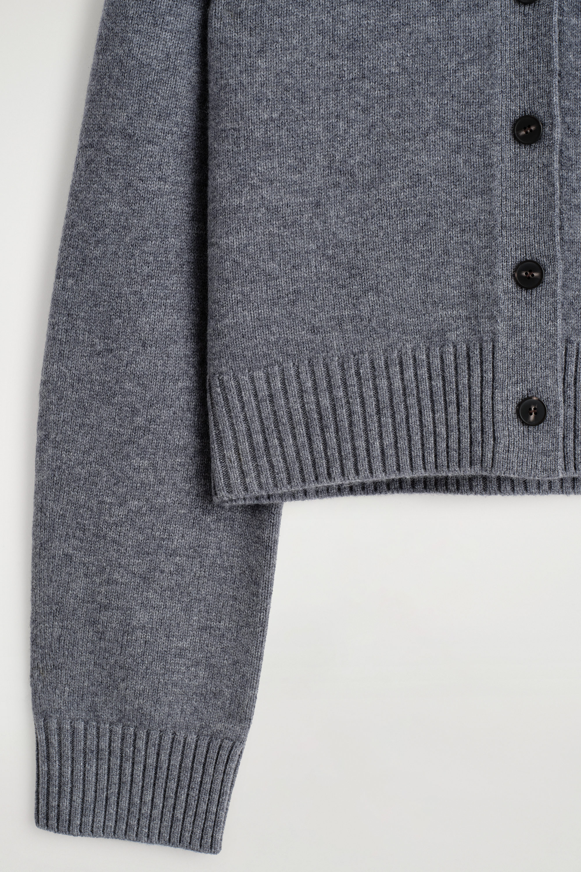 COLLARED MERINO WOOL CARDIGAN - GRAY MÉLANGE | COS US