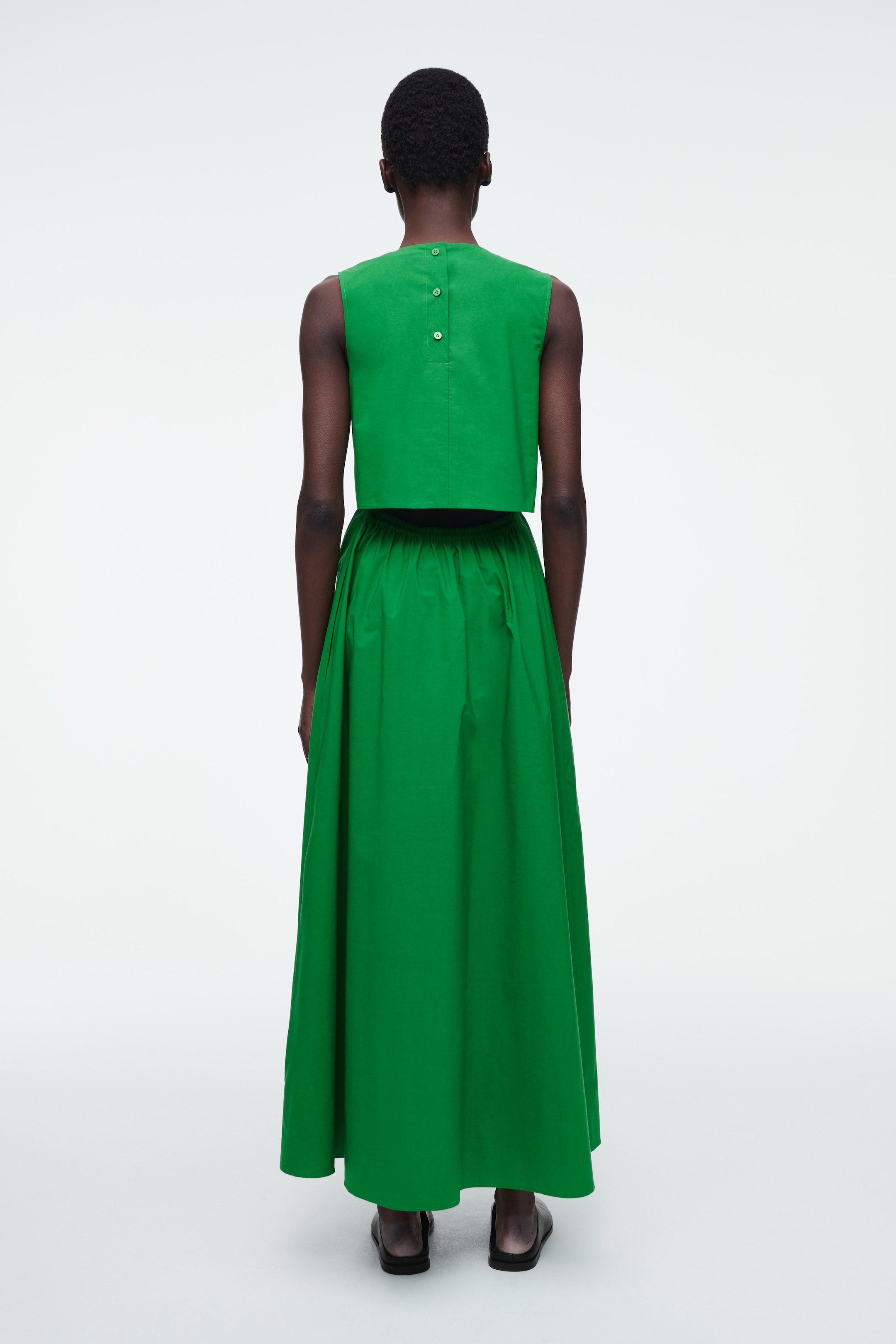 View larger image: OPEN-BACK COTTON MAXI DRESS - GREEN - Ladies | H&M GB 3