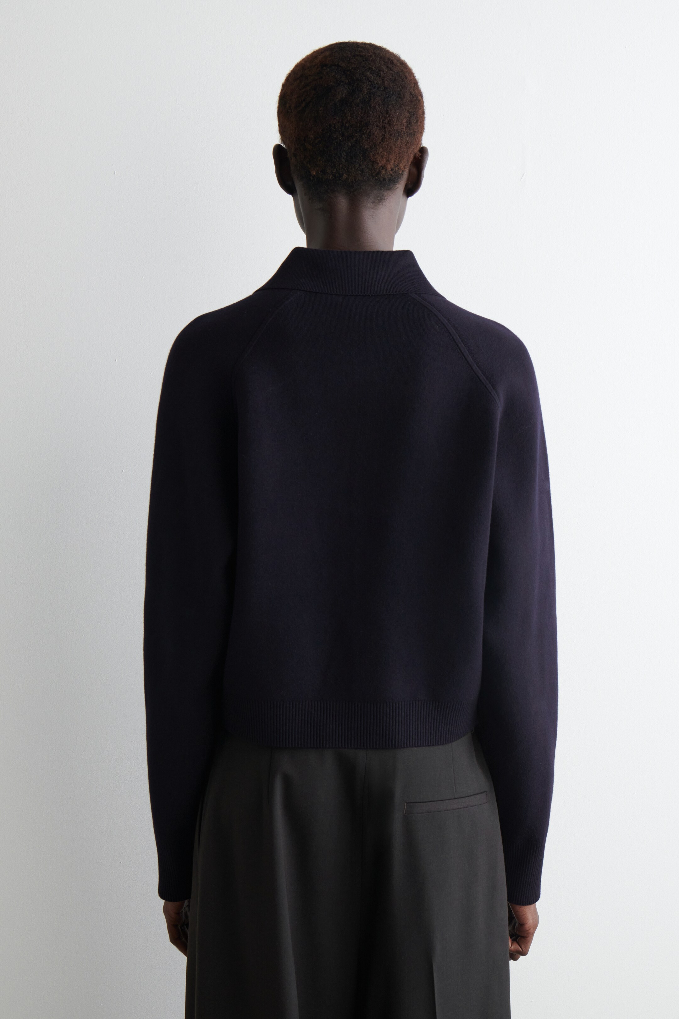 Agrandir l'image: VESTE EN MAILLE DOUBLE FACE - BLEU MARINE - FEMME | H&M BE 3