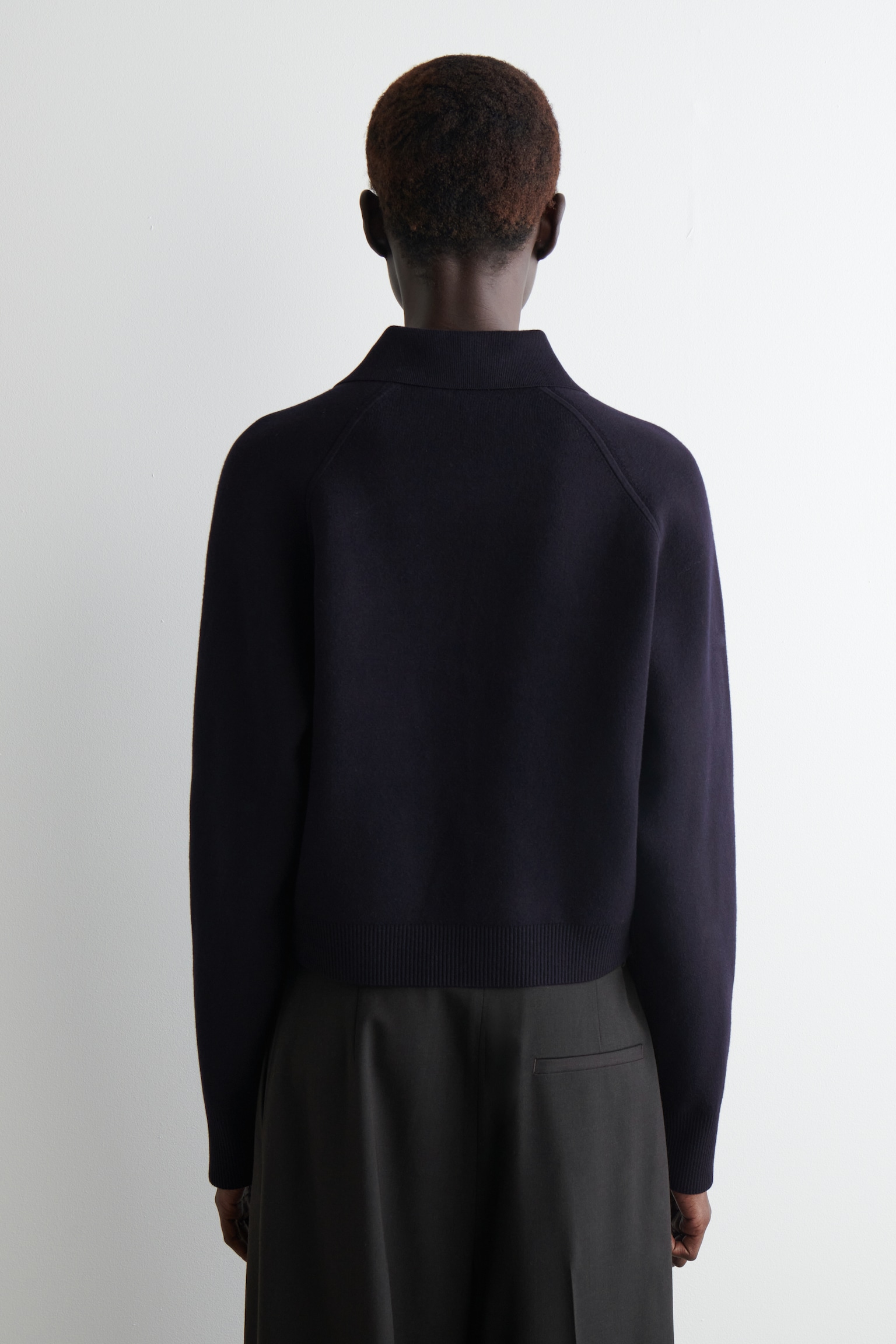 VESTE EN MAILLE DOUBLE FACE - BLEU MARINE - 5