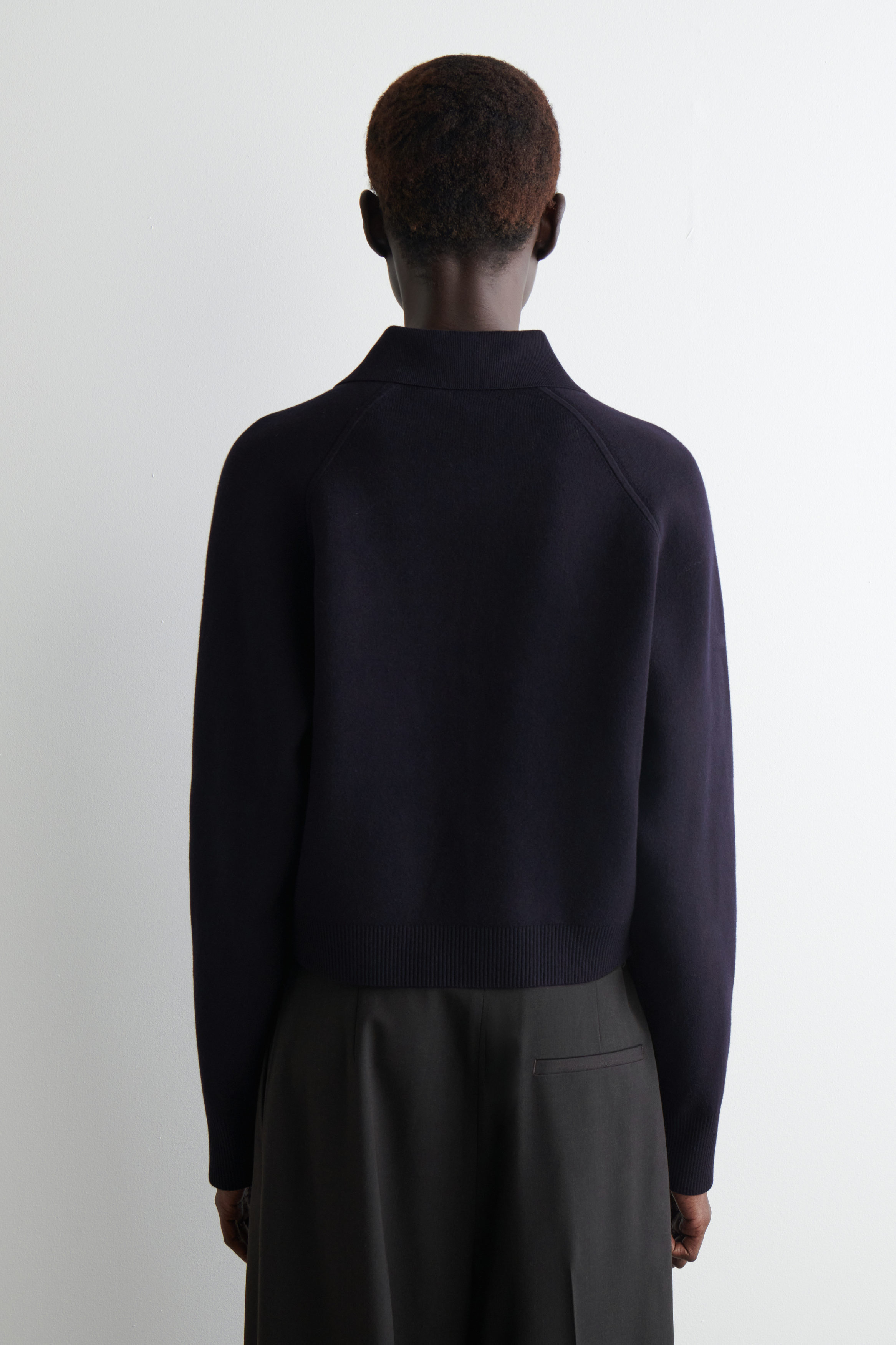 DOUBLE-FACED KNITTED JACKET - NAVY | COS US