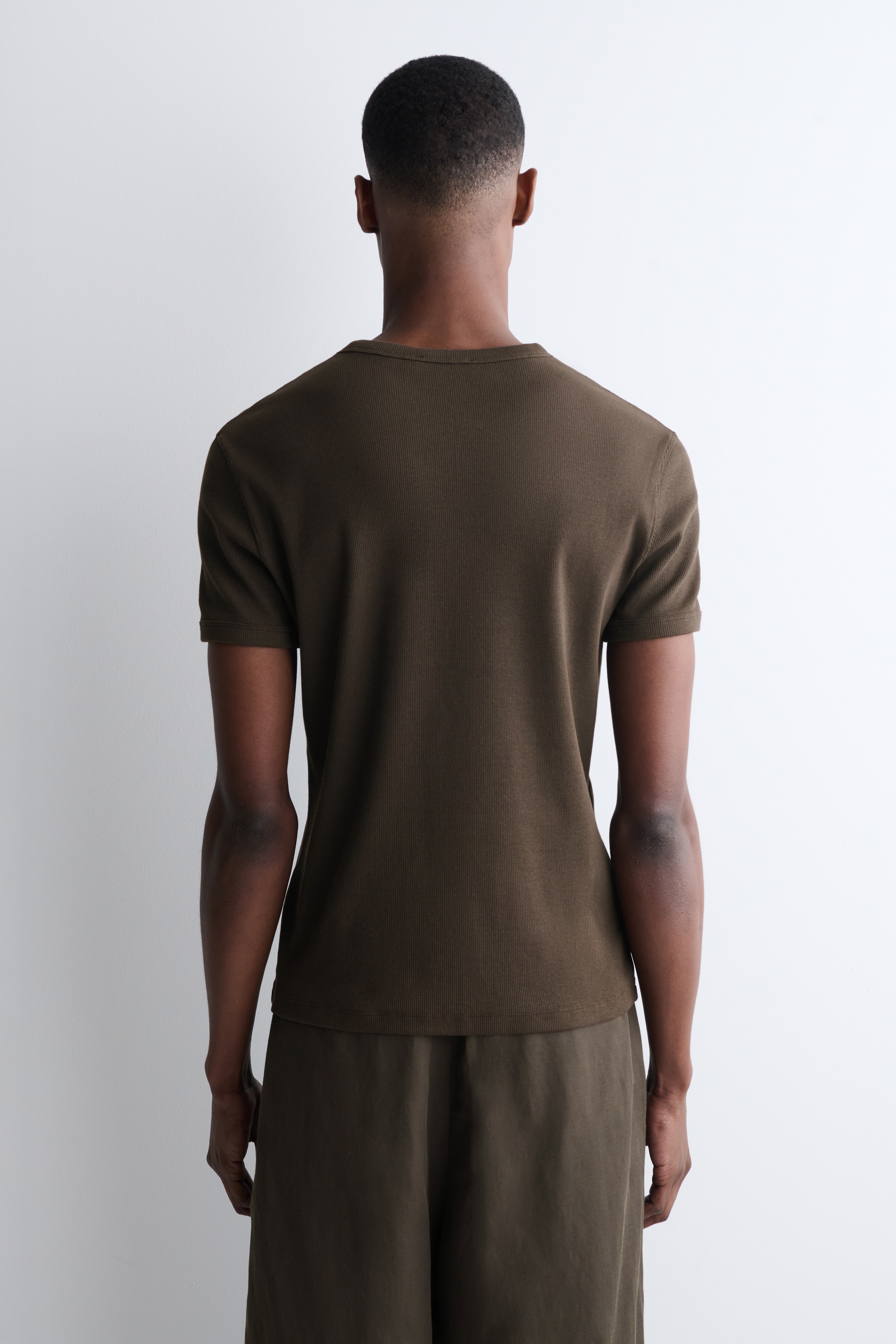 SLIM RIBBED COTTON T-SHIRT