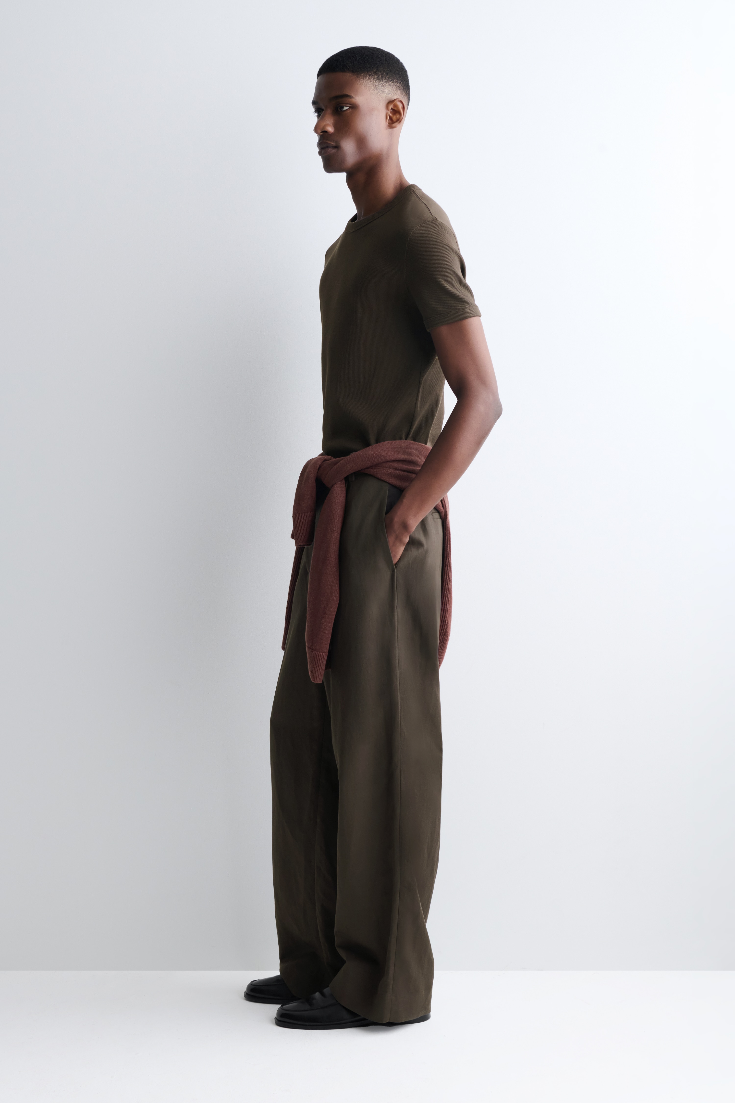 SLIM RIBBED COTTON T-SHIRT